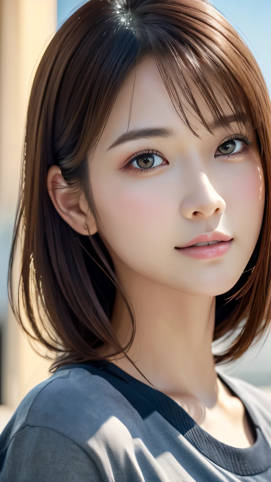 (Representative works:1.3)、(8k、Realistic、RAW Photos、Best image quality:1.4)、(30 year old mature woman)、Small face、Beautiful Face、(Realistic Face)、No makeup、Natural Makeup、light makeup、 (Dark brown hair)、Beautiful hairstyle、Realistic eyes、Beautiful details、 (Realisticな肌)、Beautiful Skin、 (Casual Fashion)、 Confused、 charm、超High resolution、Ultra-realistic、 High resolution、Golden Ratio