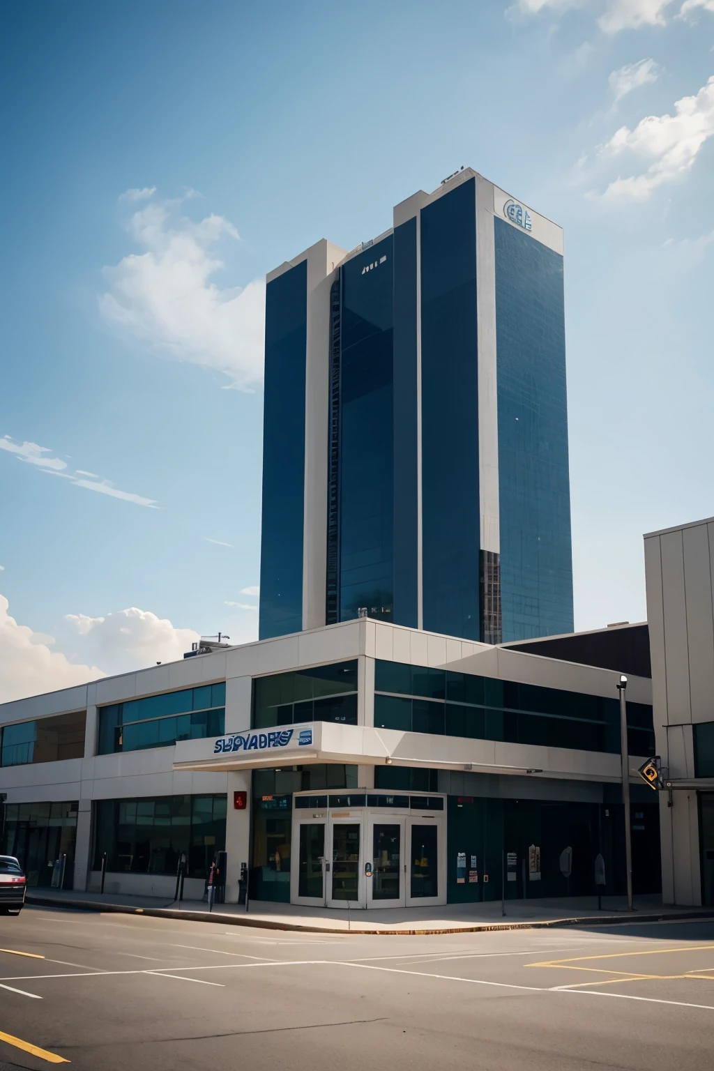 make me an image of a company seen from the outside