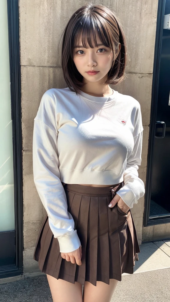top Quority， realisticlying， 8K， k hd， 1 rapariga， Female pervert， （1.8）， schools， Female Student， Loose sweater，，Visible nipple， with no underpants， The skirt is boldly pulled up， （（sit on chair，legs are open））， bend the knees and open the legs， The hairstyle is slightly shorter， Open your legs by grasping your knees with your hands， Buttoned shirt flutters，A black face，exposing your navel，blacksilk，