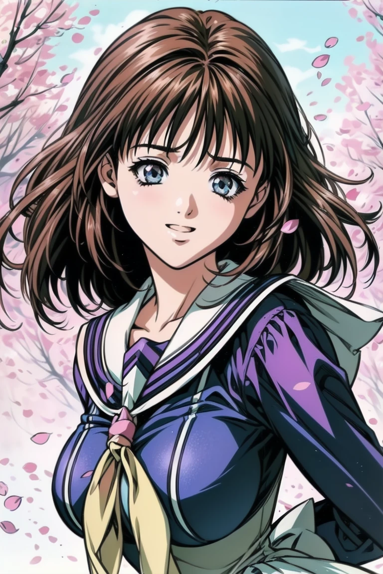(Very exquisite beautiful face and eyes:1.2),(Laugh together),((Big Breasts))、Skirt fluttering in the wind、Fresh Skin、Beautiful legs,Sailor suit、,Redhead、Yellow headband、Cherry tree、
(highest quality,masterpiece:1.2),1 girl,Looking at the audience,
Natural light,Hair blowing in the wind,Beautifully detailed skies,