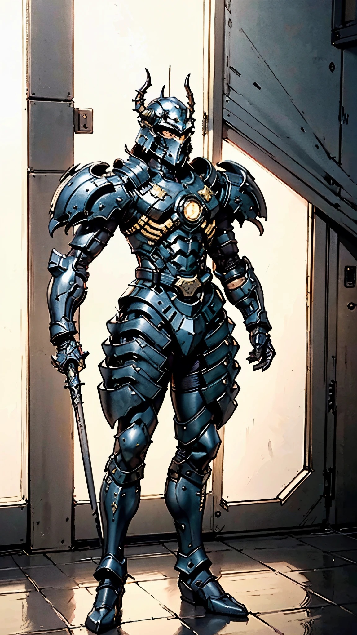 A man wearing a full-face helmet, a fantasy-style biotech armored combat suit, green eyes, (a composite layered chest armor), fully enclosed shoulder guards, matching arm and leg guards, the belt is adorned with dragon claw grasping orbs, (primarily black with red accents), the design balances heavy with agility, a high-tech bio-mecha armor, (lion concept Armor, stand on the top of a skyscraper in a futuristic sci-fi city), this character embodies a finely crafted fantasy-surreal style armored hero in anime style, exquisite and mature manga art style, (element, plasma, energy, the armor glows), ((male:1.5)), metallic, real texture material, dramatic, high definition, best quality, highres, ultra-detailed, ultra-fine painting, extremely delicate, professional, perfect body proportions, golden ratio, anatomically correct, symmetrical face, extremely detailed eyes and face, high quality eyes, creativity, RAW photo, UHD, 32k, Natural light, cinematic lighting, masterpiece-anatomy-perfect, masterpiece:1.5