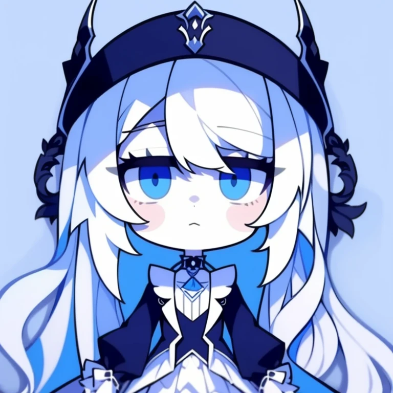 Half-length statue of a girl,k hd,4K,face expressionless,style of anime,sideface,white backgrounid,blue color eyes,white color hair,(full body),