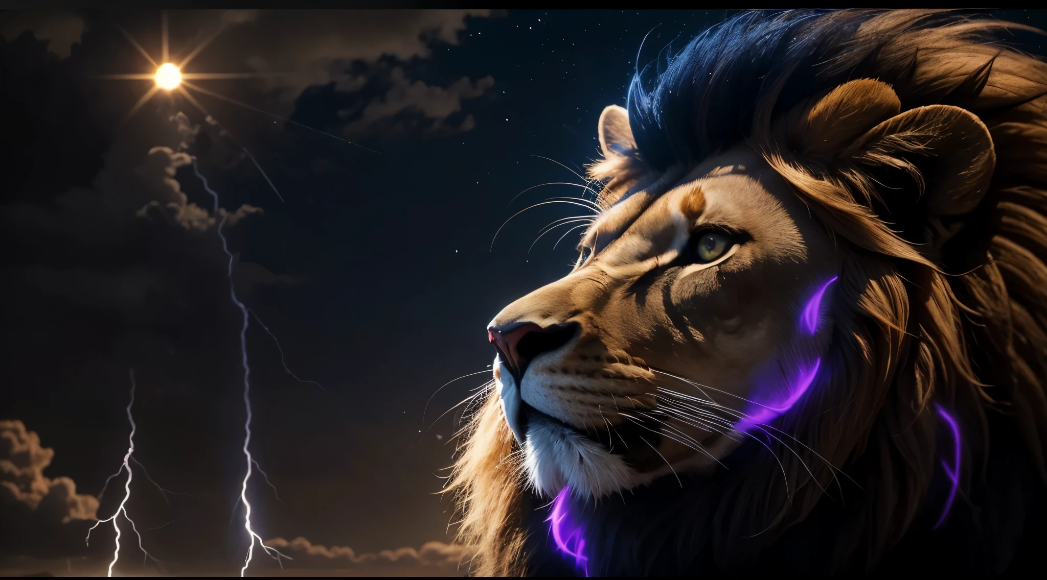 lion, Divine lion, naturais, Natureza, Natureza, heavens, celestial, sky night, beauty sky, Noite, majestoso, majestoso Lion, majestoso Sky, Naturalmente Elegante, thunders, Sky thunders, Divine thunder, Linda, Golden, Blue Eletricity, Blue Bolts, Rendering, Fotorrealista, UltraHigh definition, 4K, texturasdetalhadas, thunder, sombras detalhadas, cores detalhadas, por do sol, sol se pondo, sunset, Natureza Linda, Grande Divino, por do sol, contraste detalhado, Contraste realista, high resolution, cores detalhadas, fogo, eletricidade, divina criatura, 8k, Realista detalhado, 16K, 8k, High definition, contraste detalhado, Contraste realista, high resolution, cores detalhadas, fogo, eletricidade, divina criatura, 8k, Realista detalhado, elegante,