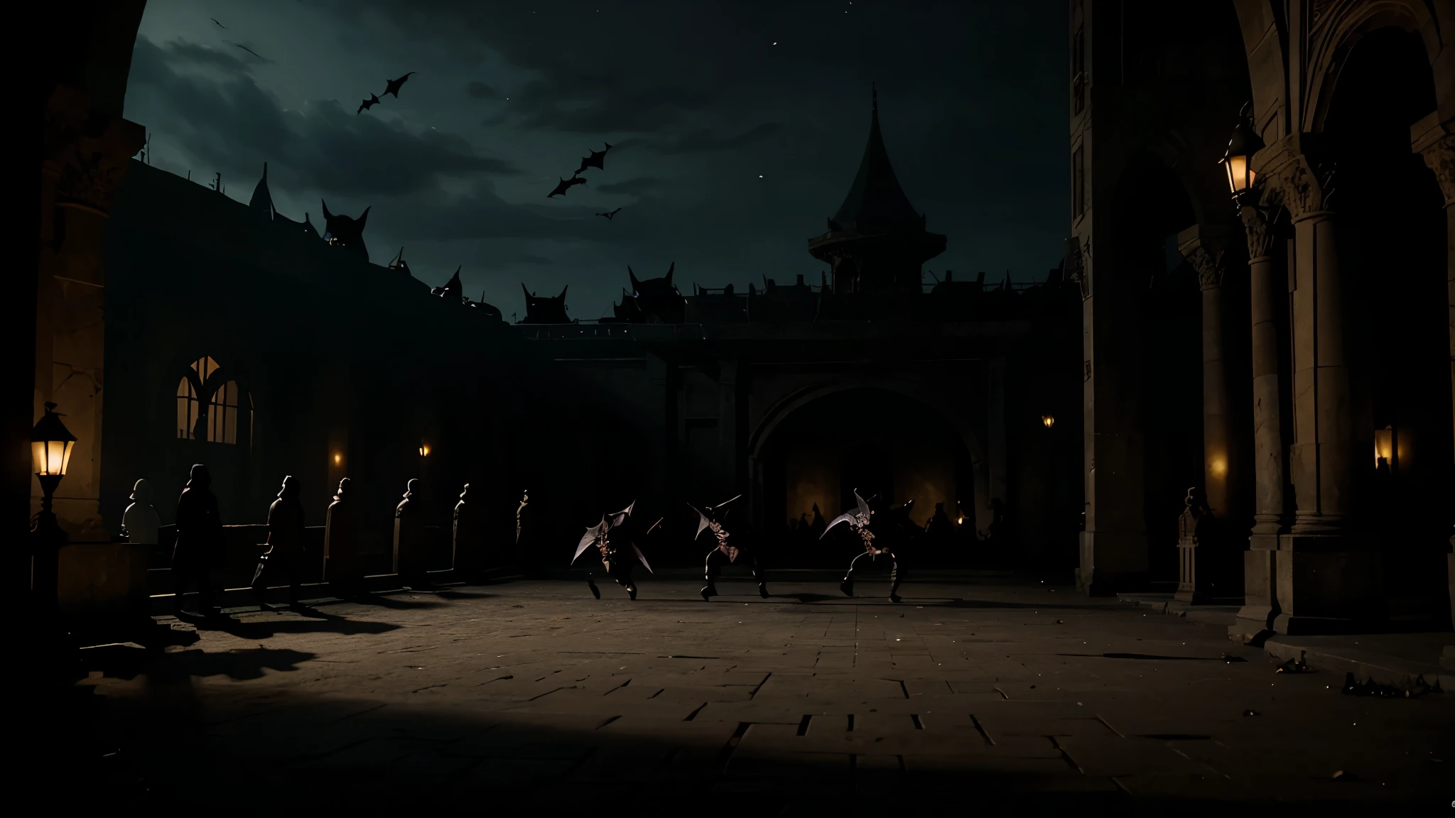 Thousands of terrible bats lurk in the dark palace and attack me