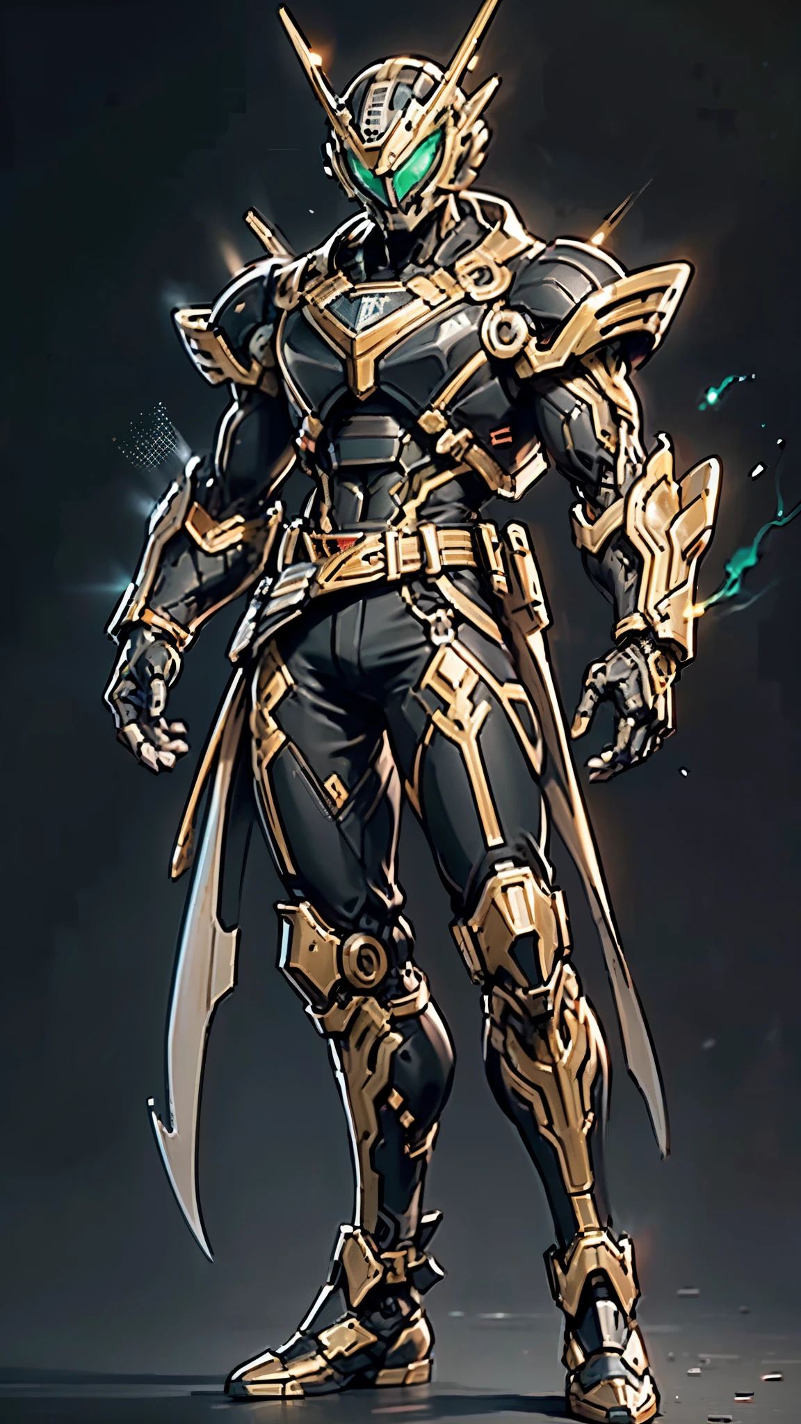 A man wearing a full-face helmet, a fantasy-style biotech armored combat suit, green eyes, (a composite layered chest armor), fully enclosed shoulder guards, matching arm and leg guards, the belt is adorned with dragon claw grasping orbs, (primarily black with red accents), the design balances heavy with agility, a high-tech bio-mecha armor, (Dynastinae concept Armor, stand on the top of a skyscraper in a futuristic sci-fi city), this character embodies a finely crafted fantasy-surreal style armored hero in anime style, exquisite and mature manga art style, (element, plasma, energy, the armor glows), ((male:1.5)), metallic, real texture material, dramatic, high definition, best quality, highres, ultra-detailed, ultra-fine painting, extremely delicate, professional, perfect body proportions, golden ratio, anatomically correct, symmetrical face, extremely detailed eyes and face, high quality eyes, creativity, RAW photo, UHD, 32k, Natural light, cinematic lighting, masterpiece-anatomy-perfect, masterpiece:1.5