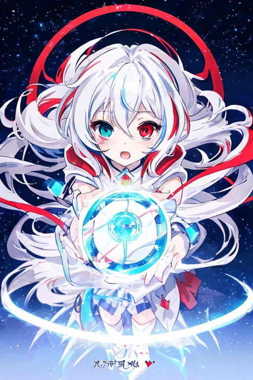 anime girl with long white hair holding a ice sword, ice magic circle, best anime 4k konachan wallpaper, white haired deity, zerochan art, anime art wallpaper 8 k, anime style 4 k, ufotable art style, detailed key anime art, anime art wallpaper 4 k, anime art wallpaper 4k, ryuko matoi, white haired, anime wallaper, (((heterochromia, blue and red eyes)))