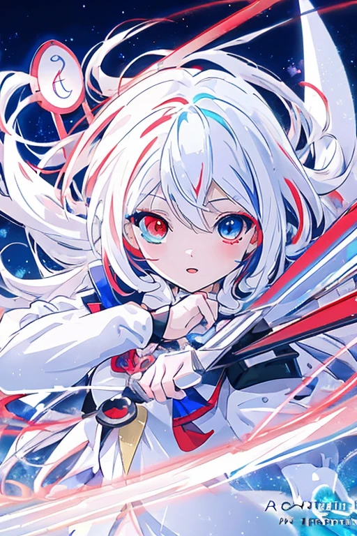 anime girl with long white hair holding a ice sword, ice magic circle, best anime 4k konachan wallpaper, white haired deity, zerochan art, anime art wallpaper 8 k, anime style 4 k, ufotable art style, detailed key anime art, anime art wallpaper 4 k, anime art wallpaper 4k, ryuko matoi, white haired, anime wallaper, (((heterochromia, blue and red eyes)))