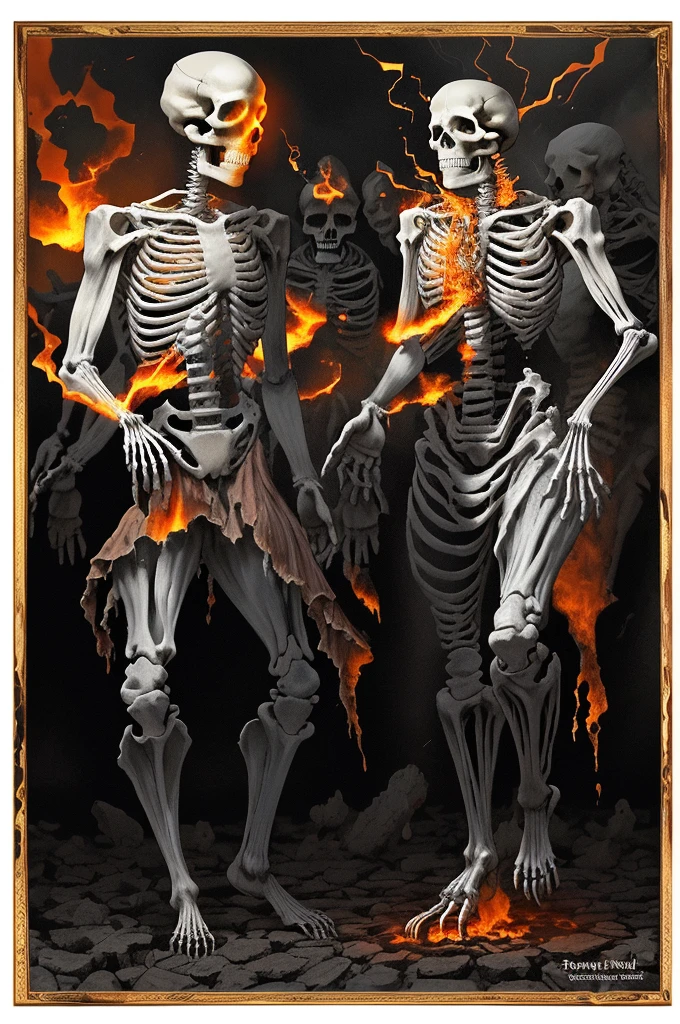 Dancing the skeleton dance,
On the island of torn dreams,
I see thousands of answers to any damn question!

I stomp on the crispy one,
Bony, ringing foot,
Jingling, exquisitely,
I&#39;m swinging, CLICKING, snake!

And the red-brown sky,
In yellow curls, 
                             in the clouds,
Washes the ribs with silver,
Evoking Fear with chords!

On the thin borders of Immortality,
The sound of madness will fade away and development will continue in the echo,
Exploding the space around!

The Skull is covered with a golden reflection - With a light sigh of the sun And the blind eye socket Believes:
The secret meaning in ecstasy is hidden! 

Bloody Dance Floor – Elastic, fire springboard,
Weaves a pattern into the Retina, 
Transform a sorcerer into a Giant!
