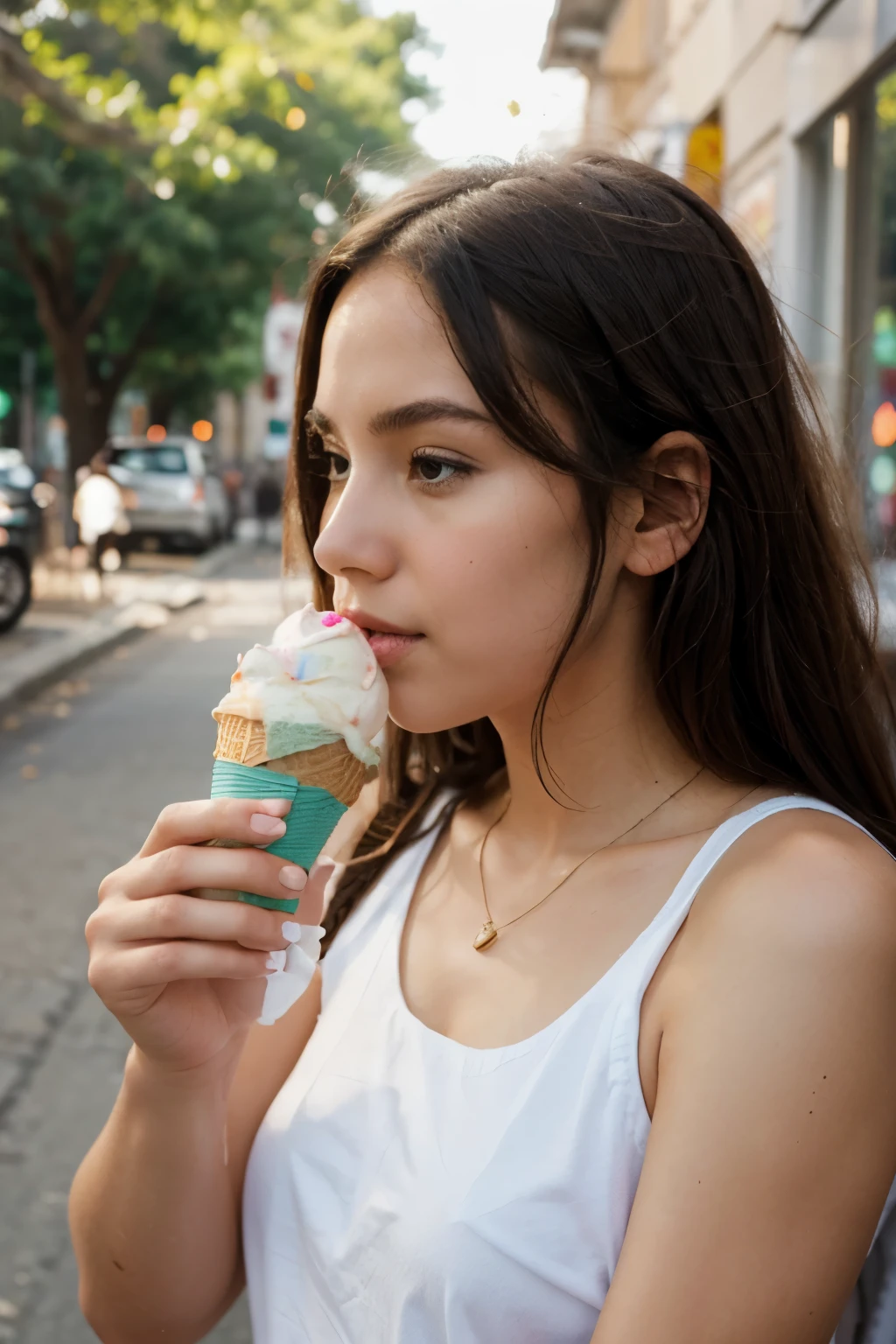 girl liocking an ice cream cone