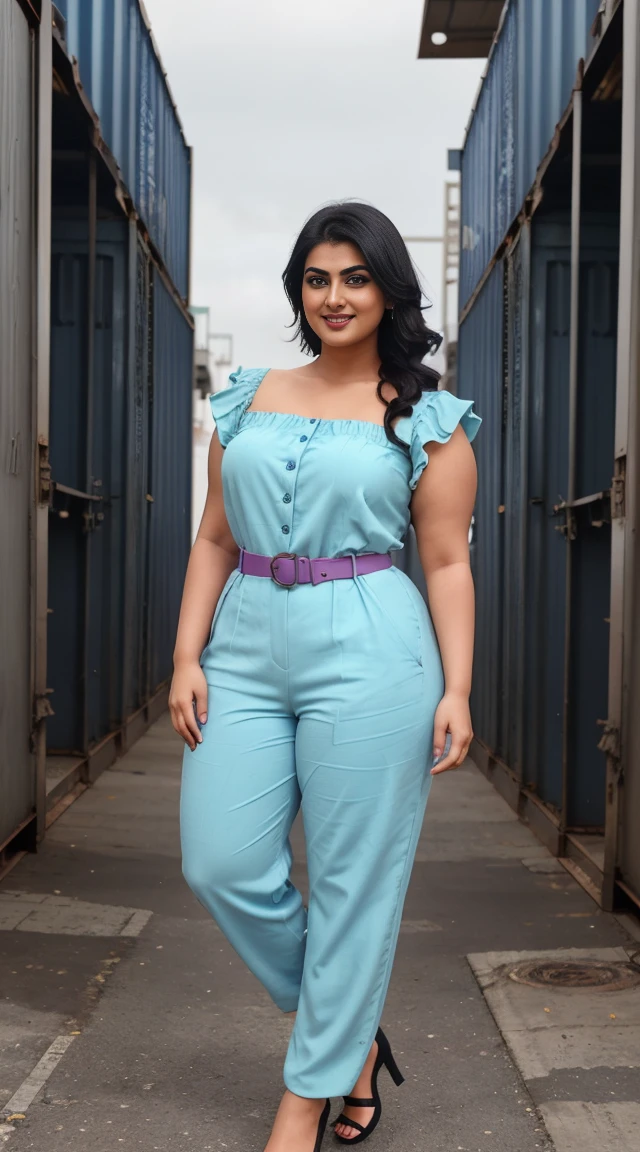 srabanti chatterjee Indian beautiful actress curvy plus size hour glass bulky figure woman, closeup camera view, wearing SHEIN Tween Girl Ruffle Trim Button Front Belted Jumpsuit
SKU: sk2303111088768104
GBP£6.99
GBP£9.49
-26%
Including VAT
Color: Baby Blue, different style hairstyle, bright eyes, thin eyebrows, fair skin, blushing cheeks, prefect head to toe view, full body view, Industrial Dockyard: A gritty dockyard with cranes, shipping containers, and industrial machinery. smile face, black hair, Indian face, perfect skin tone light, ultra realistic skin texture