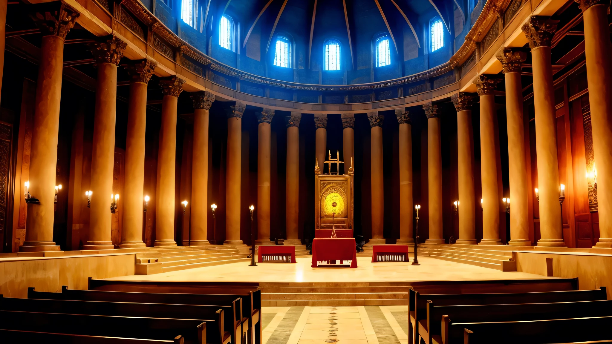 dentro de um templo satanico