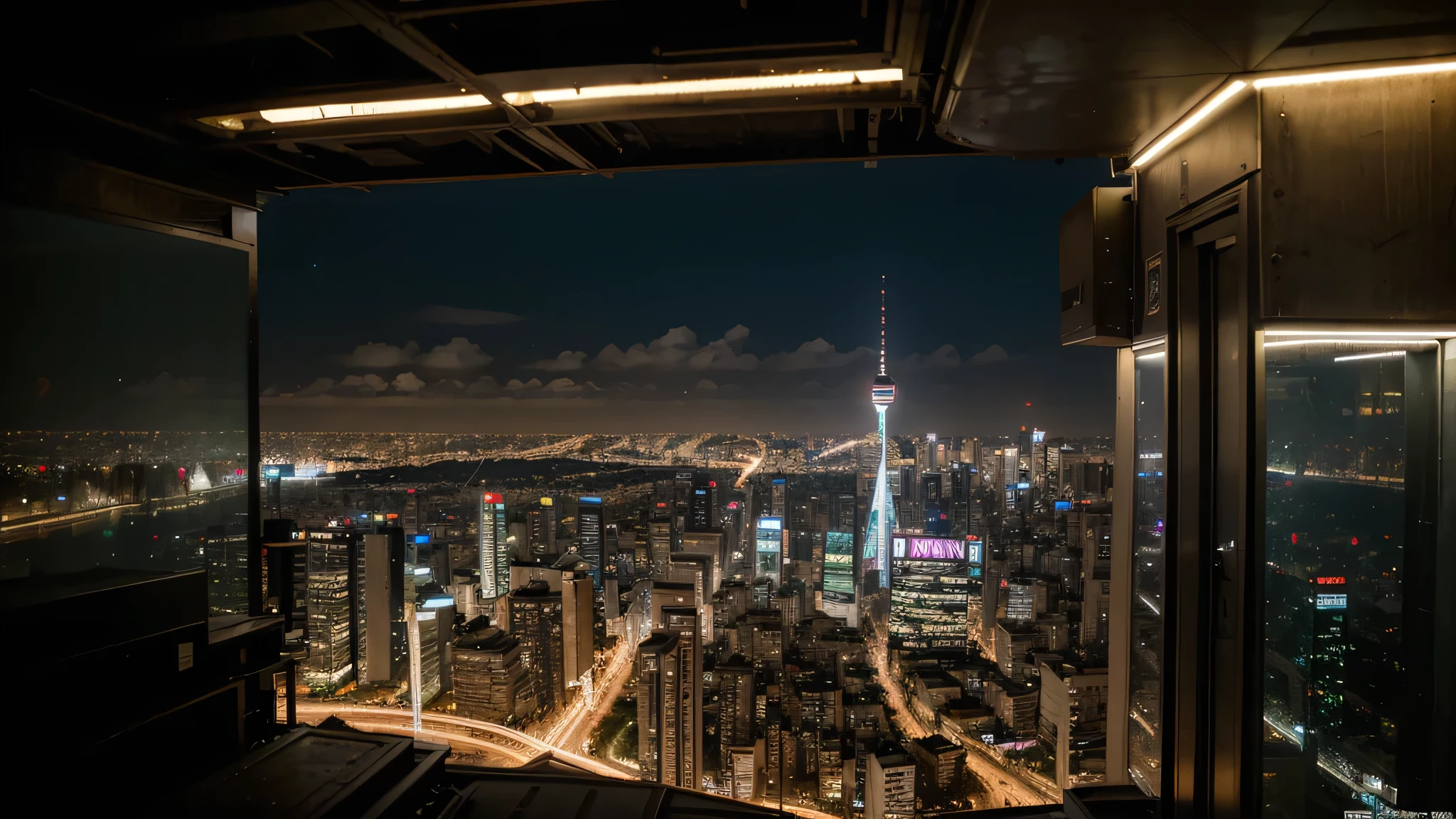 Before you stretches a cyberpunk metropolis, a dizzying vision of concrete and neon that stretches as far as the eye can see. Ao olhar para baixo, Do you see the clear division between the upper city, lar dos ricos e poderosos, e a cidade baixa, onde os menos afortunados lutam para sobreviver.

Na cidade alta, futuristic skyscrapers rise majestically towards the sky, their exteriors gleaming with neon lights and advertising hoardings. Extravagant mansions and luxurious residential towers stand out among corporate buildings, indicating the opulence and status of the inhabitants of this area.

Enquanto isso, na cidade baixa, the urban landscape is marked by overcrowded slums, dark alleys and dilapidated buildings. Flashing neon signs are replaced by dim lights and dense shadows. Aqui, people live in precarious conditions, struggling to survive amid poverty and inequality.

No entanto, even in the face of this glaring division, a cidade cyberpunk pulsa com vida e energia, every street and alley vibrating with its own history and culture. It&#39;s a landscape of contrasts, where glamor and decadence meet in a visually stunning and exciting spectacle.