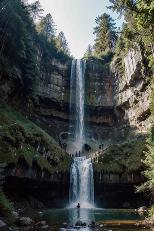 A 100m waterfall like a wedding veil in the forest
