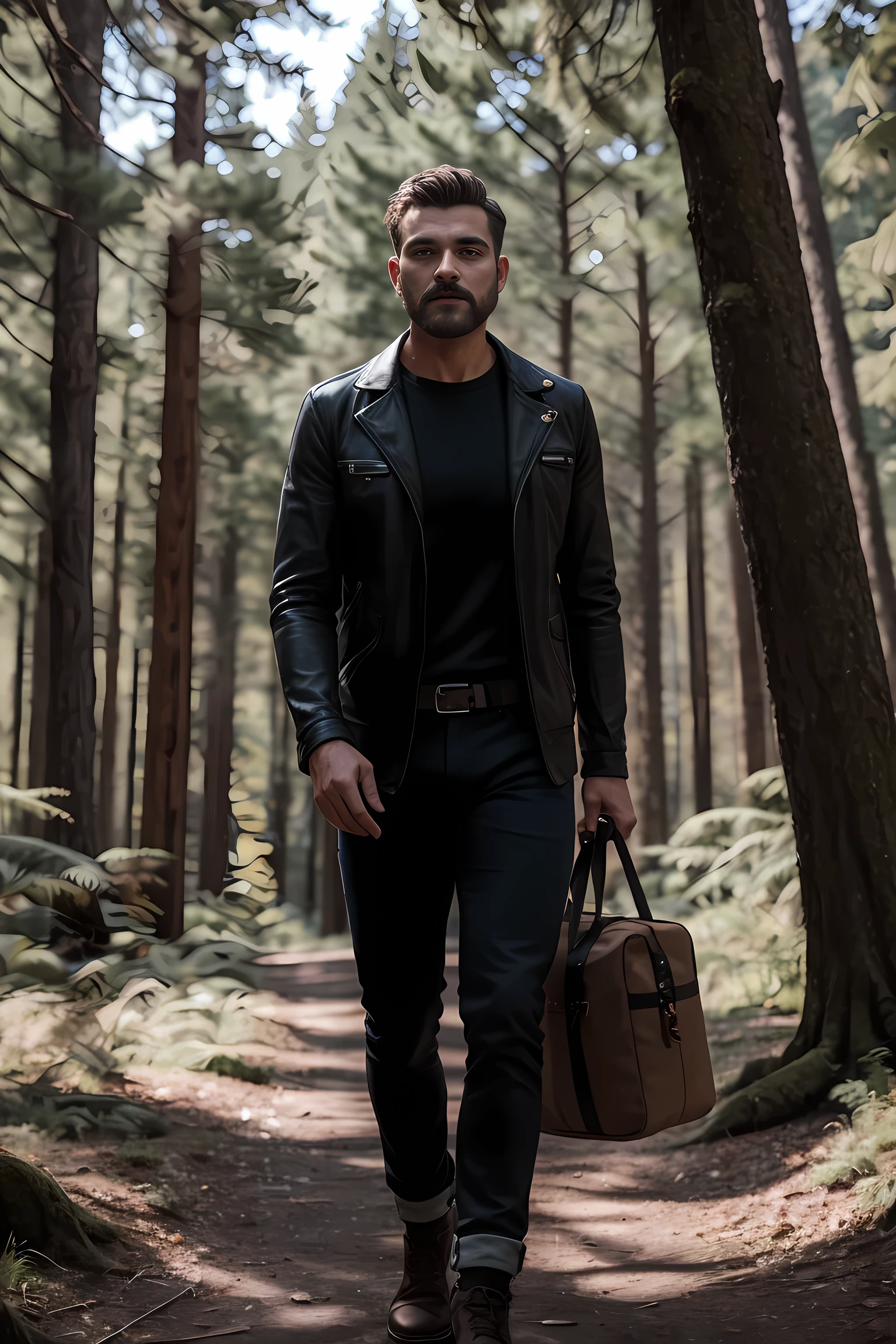 8k uhd, dslr, high quality , RAW photo, Amateur Photography Fujifilm XT3, Canon R5, Handsome Men,Darkness Forest ,solo 