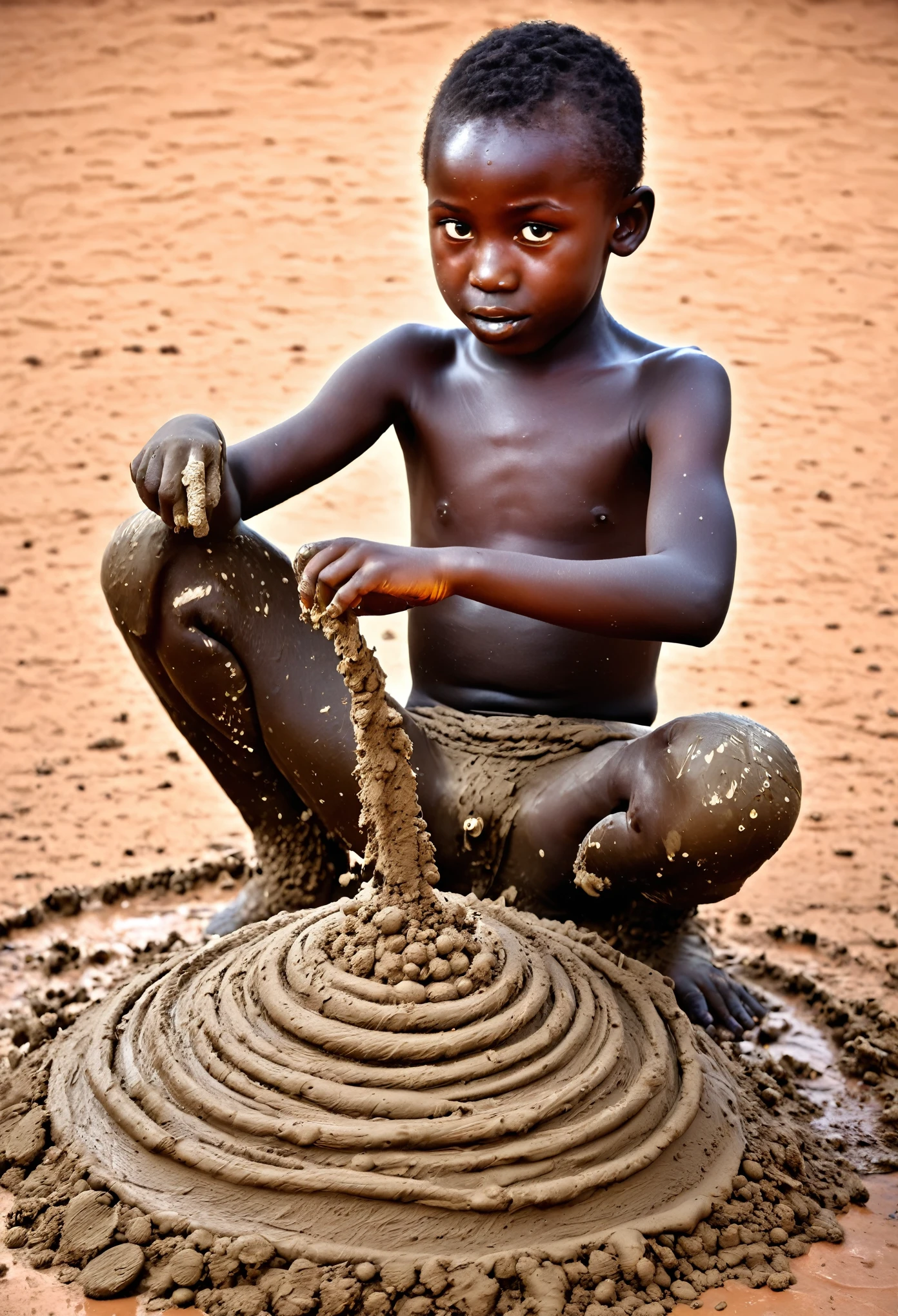 there is a african baby that is getting his hair cut by a woman, shaved temple, buzzed hair on temple, hair, a bald, beauty shot, by Robert Brackman, highly detaild, very sad, highlight, stunning visual, anthropological photography, ultra texture, a boy, a messy, sad look, assamese, by David Burton-Richardson