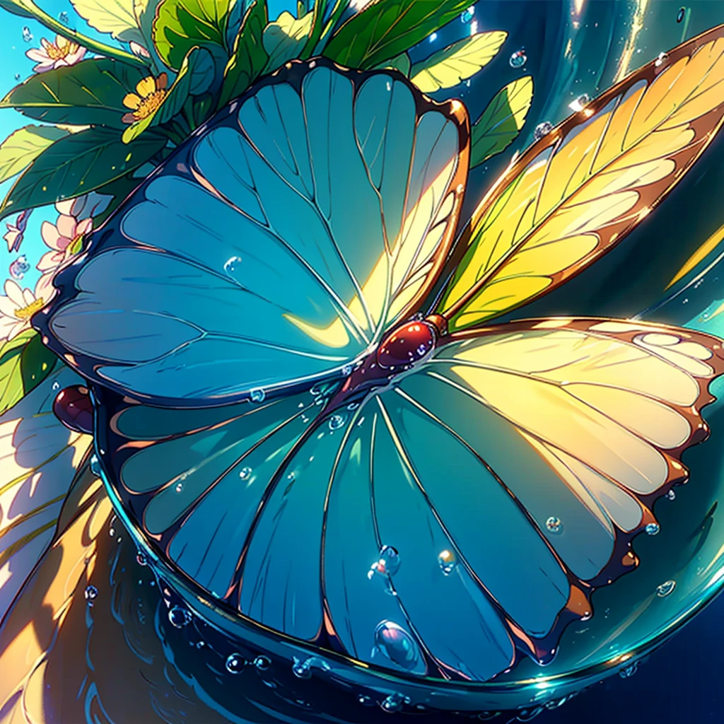 NSFW, (((Masterpiece, Best Quality, Photorealistic))), (Delicate Wings, Shimmering Colors), (High Resolution, 8K Wallpaper), Realistic Texture, Cinematic Lighting, Physically-Based Rendering, award-winning, hyper-detailed, Extraordinary Anatomy, Close-up Shot, (Butterfly on a Bloom, 1.5), (Nature's Symphony, Outdoor Scene), (Sunlight filtering through petals), (Blue Hour, Soft Shadows), (Realistic Water Droplets), (Delicate Floral Arrangement, 1.0), (Masterpiece