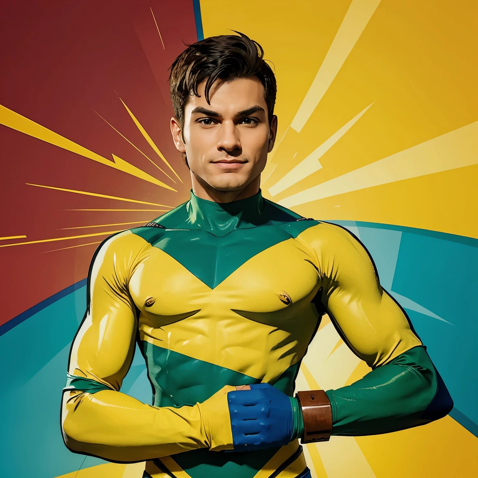 Capitain Brazil super hero in cartoon