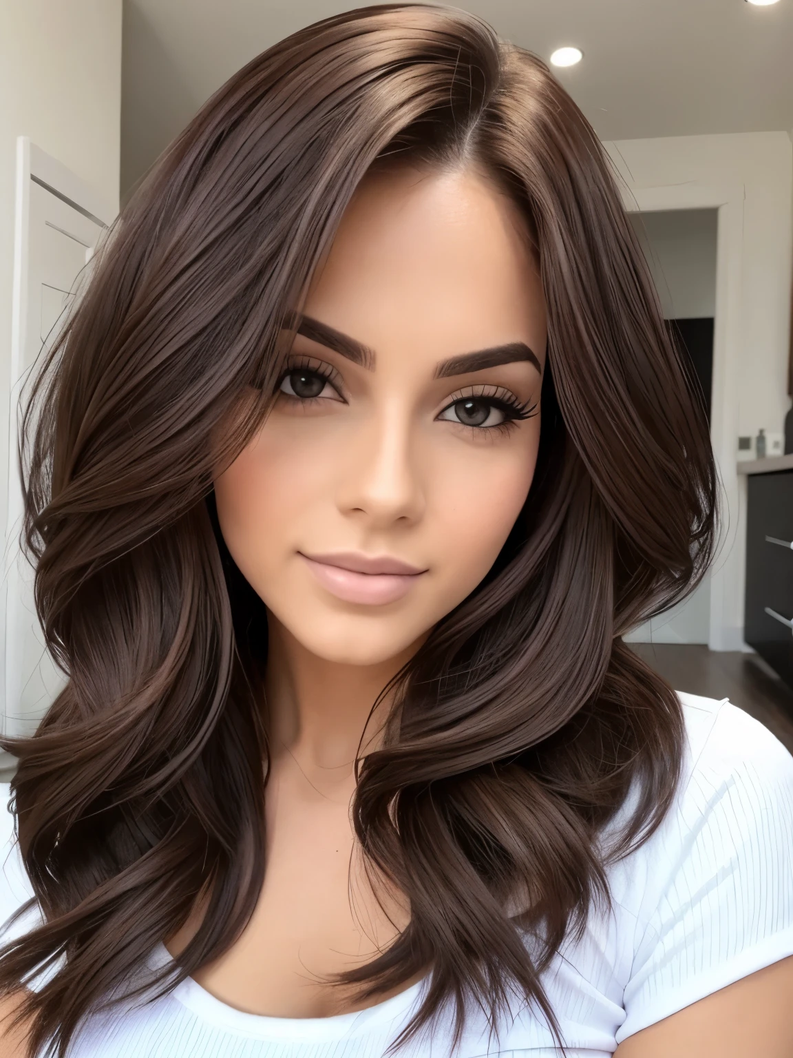 Mujer perfecta de pelo rubio y piel clara, pelo con rulos 