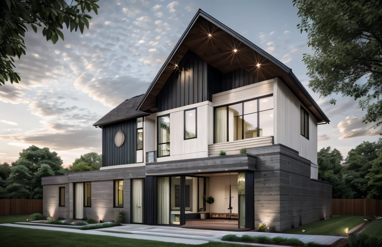 house exterior industry style, dark yellow and green color scheme, like an oldtime industry factory,raw materials, exposed structural elements, and simple, clean lines,rough-hewn steel, polished concrete, glass, and exposured brick,