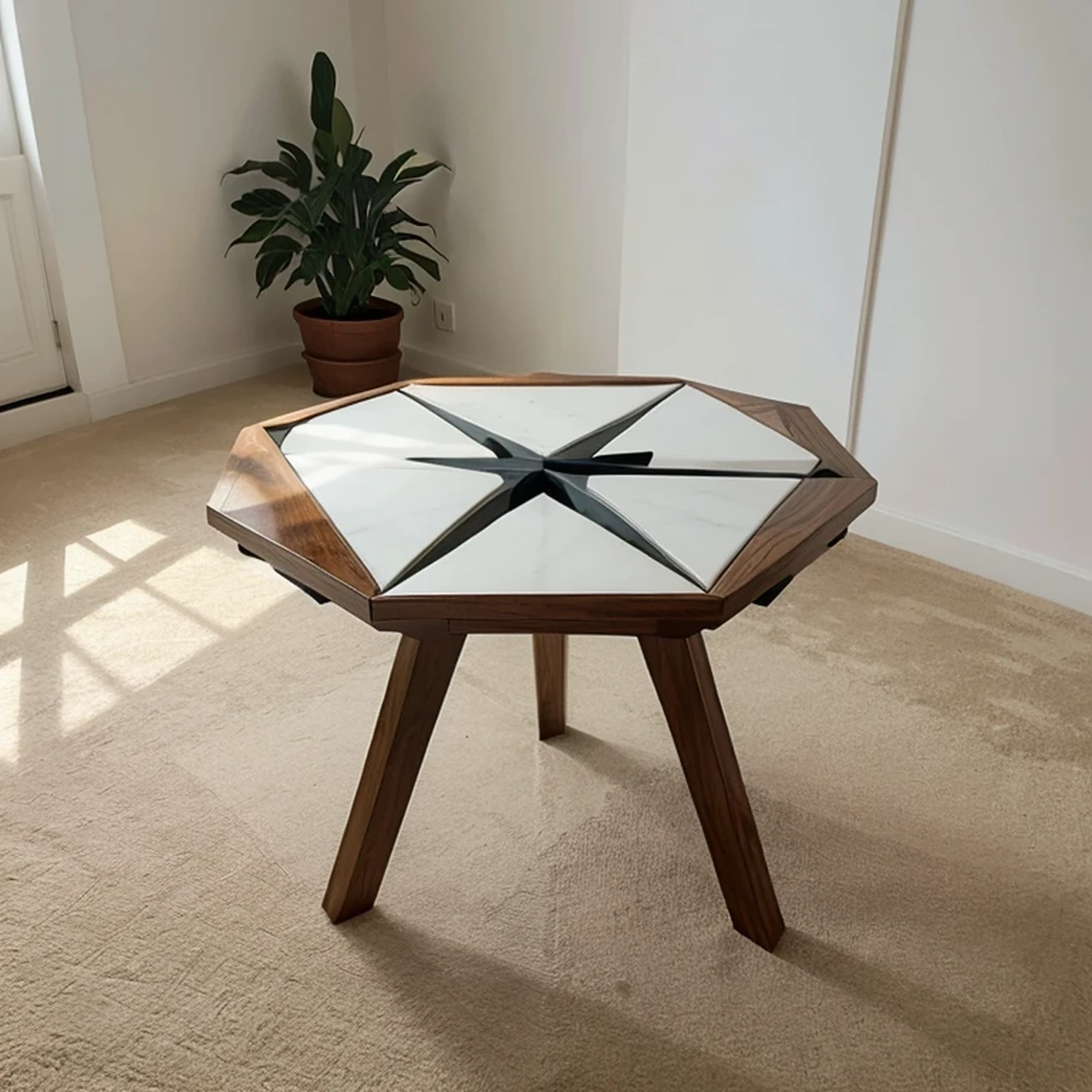 Table made with shapes of geometric figures
