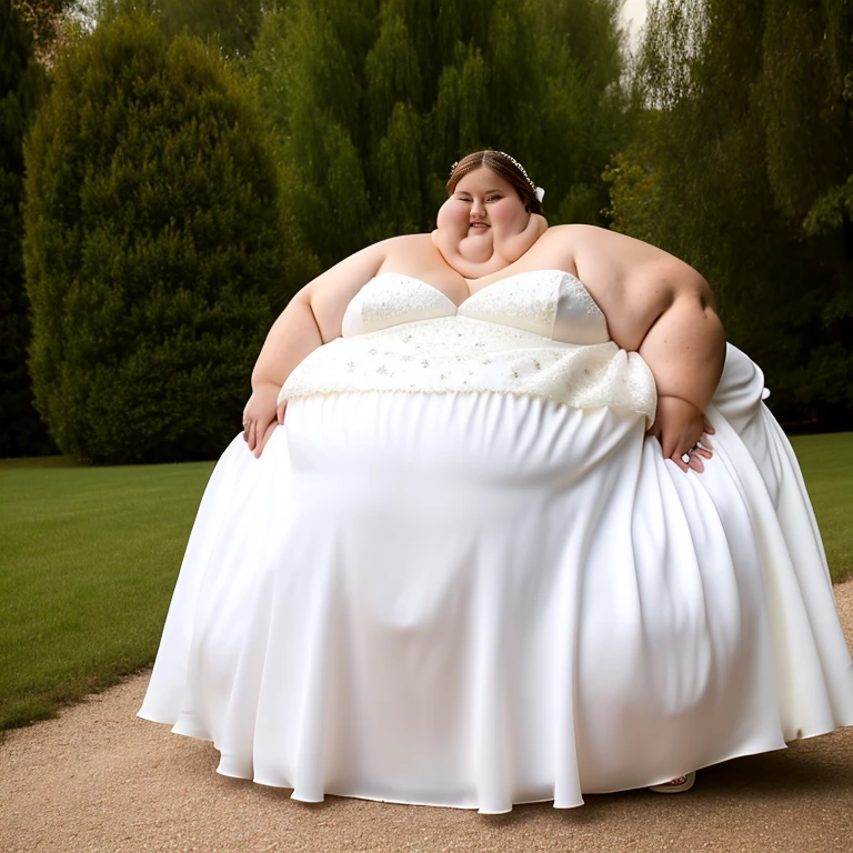 Extremely Hyperpregnant German woman with huge belly wearing a dress