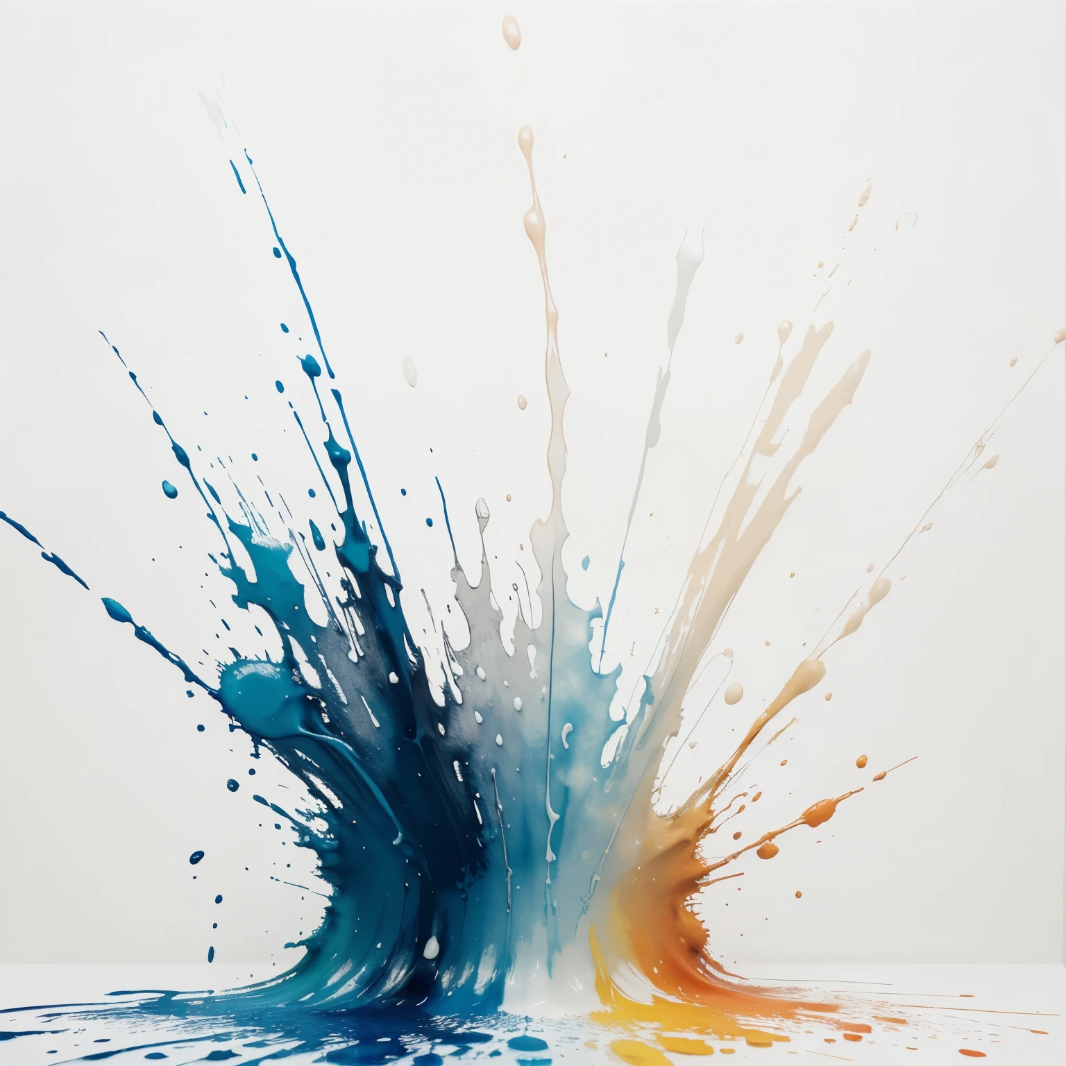 The paint collides and splashes onto the canvas , NO PEOPLE, (masterpiece, best quality, high resolution), white background, ((paint splash, color splash, ink stain, color splash)), No People, oster, ,(Liquid dye for rainbow) Made of paint,anti-gravity, stringy viscous liquid, (masterpiece, best quality, high resolution), white background, ((paint splash, color splash, ink stain, color splash)), No People, (best quality, watercolor painting, fancy, sharp focus), Jackson Pollock Action Painting, (Splash and drip art minimalism:1.1), canvas white background, studio, style painting magic, splash art, ((white background)), contour, Unreal Engine, fantastic, splash screen, complementary color, fantasy concept art, 8K resolution, A masterpiece of abnormal art, painting, blow, ink dripping, (((image without people))), white background, liquid, big ink stain, (masterpiece, best quality, high resolution), white background, ((paint splash, color splash, ink stain, color splash)), ((((No People))))