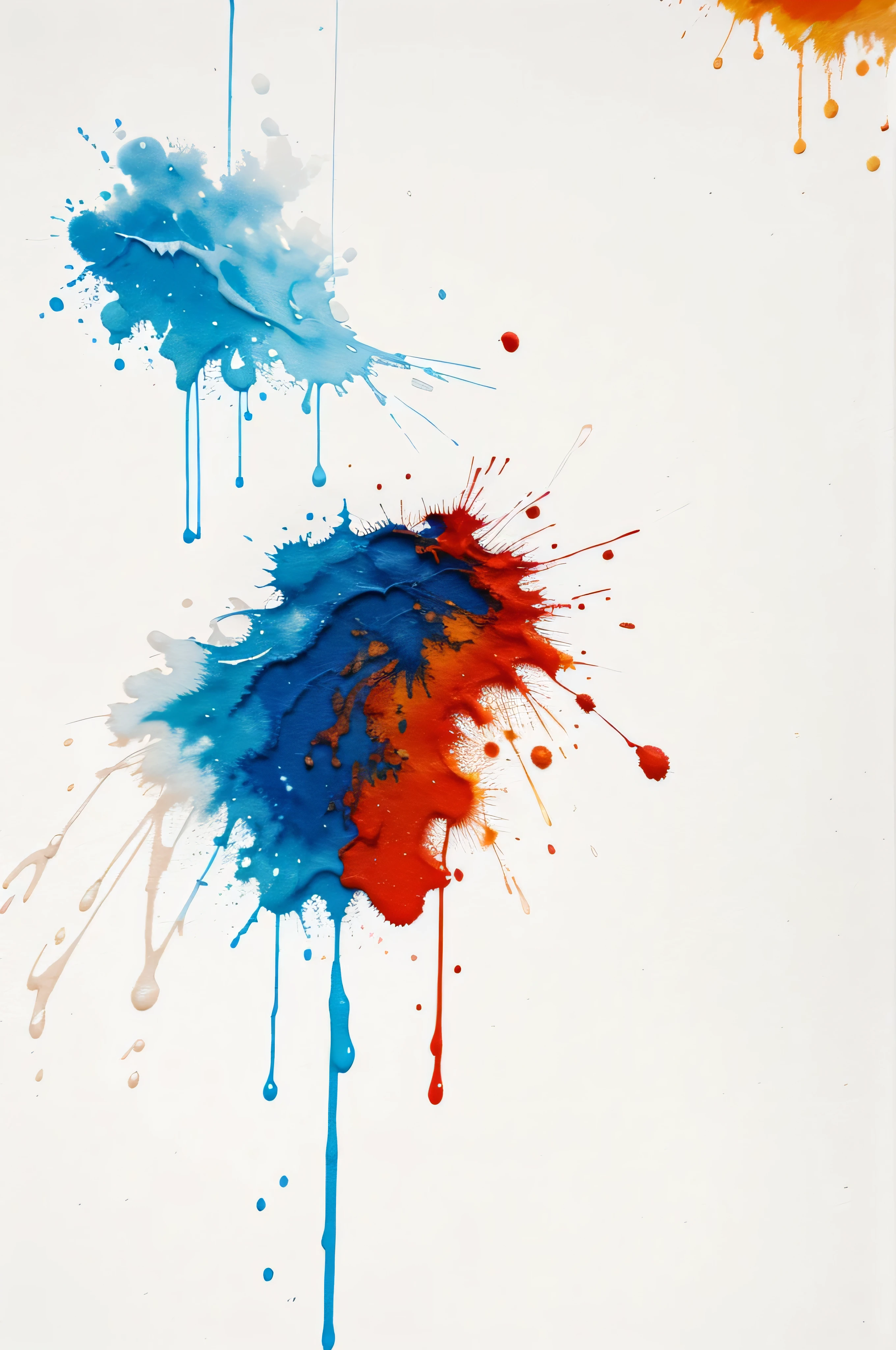 White Background, (Paint Splash, Color Splash, Ink Stain, Color Splash, No People), Paint pours in one place and bounces
