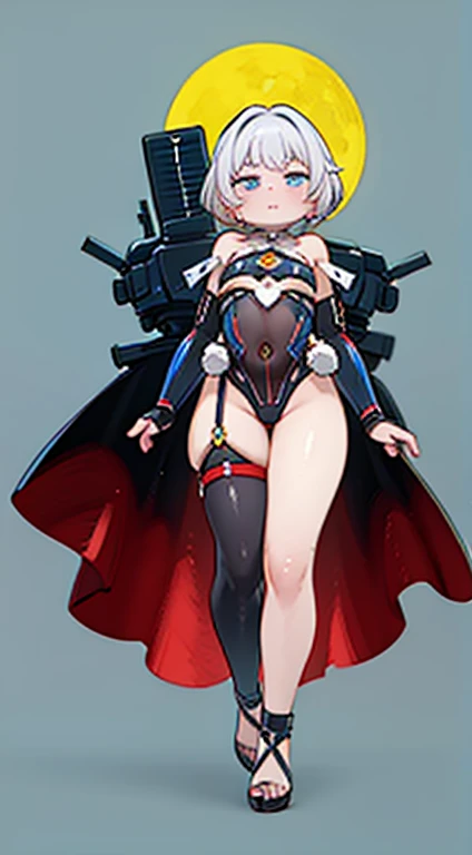 masterpiece, highest quality, Very detailed, Complex, Very detailed, High resolution, Realistically, 8k, 1 person,whole bodyショット,humanoid, Long legs Machine legs,Dynamic pose, Extremely delicate mech, short hair,whole body, High tech background,SF,(Marek Okon:1.3),Moon Crypta Wow'Midway Style,