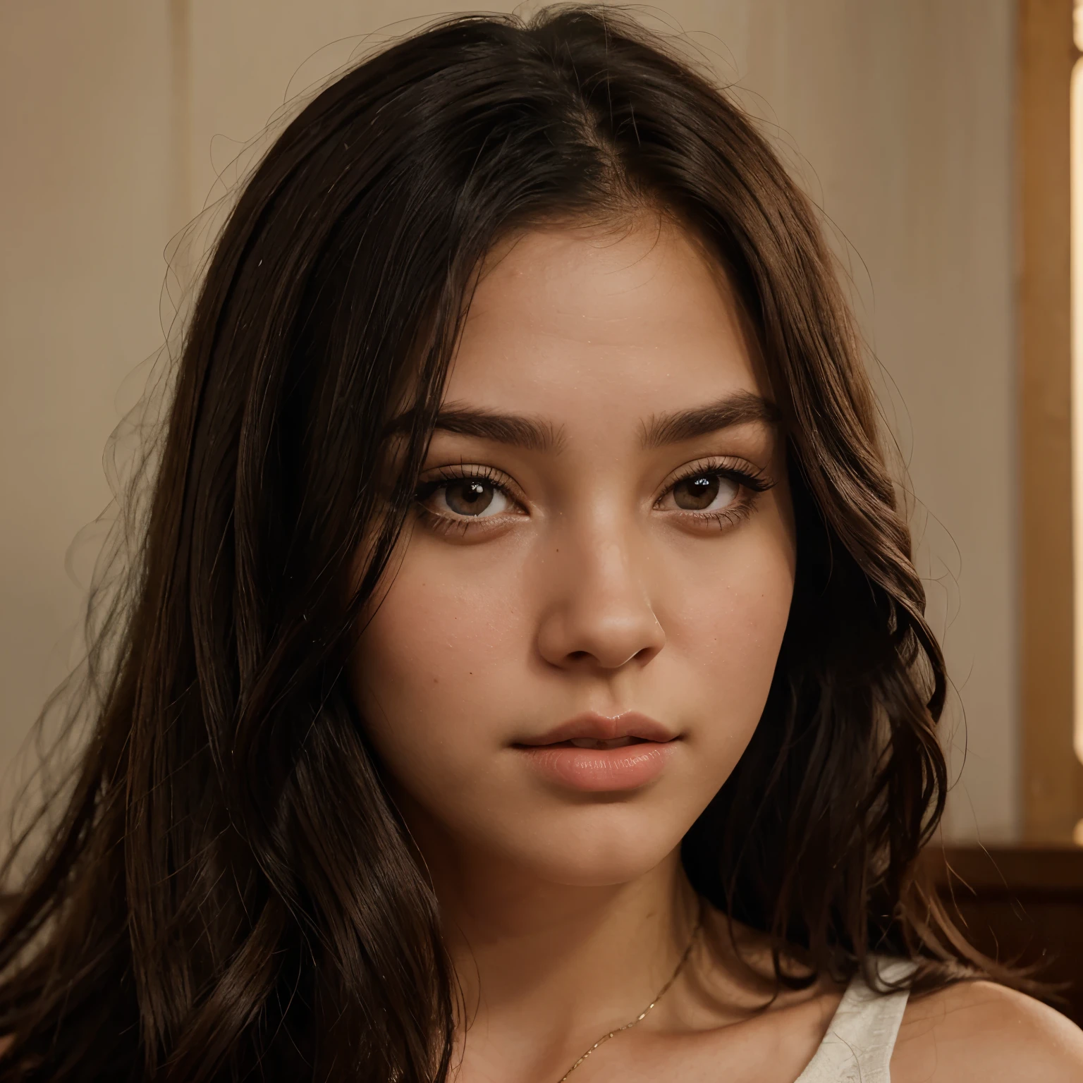 Disney Pixer film poster with a girl who has dark brown straight hair and thick lips with brown eyes and long eyelashes