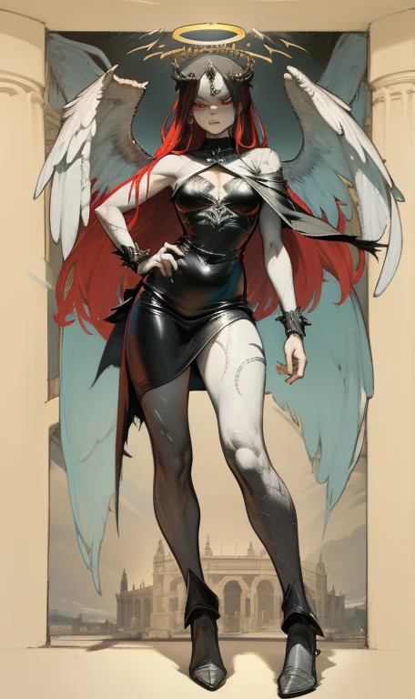 (best quality,4k,8k,highres,masterpiece:1.2),ultra-detailed,realistic:1.37,epic art,colorful scary angel,(Apterus:1.5),oil painting,angry eyes,dark wings,vibrant colors,mysterious background,heavenly atmosphere,glowing halo,intense emotions,expressive brushstrokes,haunting presence,ethereal beauty,foreboding shadows,ominous lighting,dramatic composition,demonic features,sharp and detailed feathers,distinctive textures,contrast between light and dark,awe-inspiring,otherworldly,divine,fantasy theme,mythological creature,impressive wingspan,dynamic pose,ominous clouds,fallen angel,intricate details,captivating,unforgettable,visually stunning