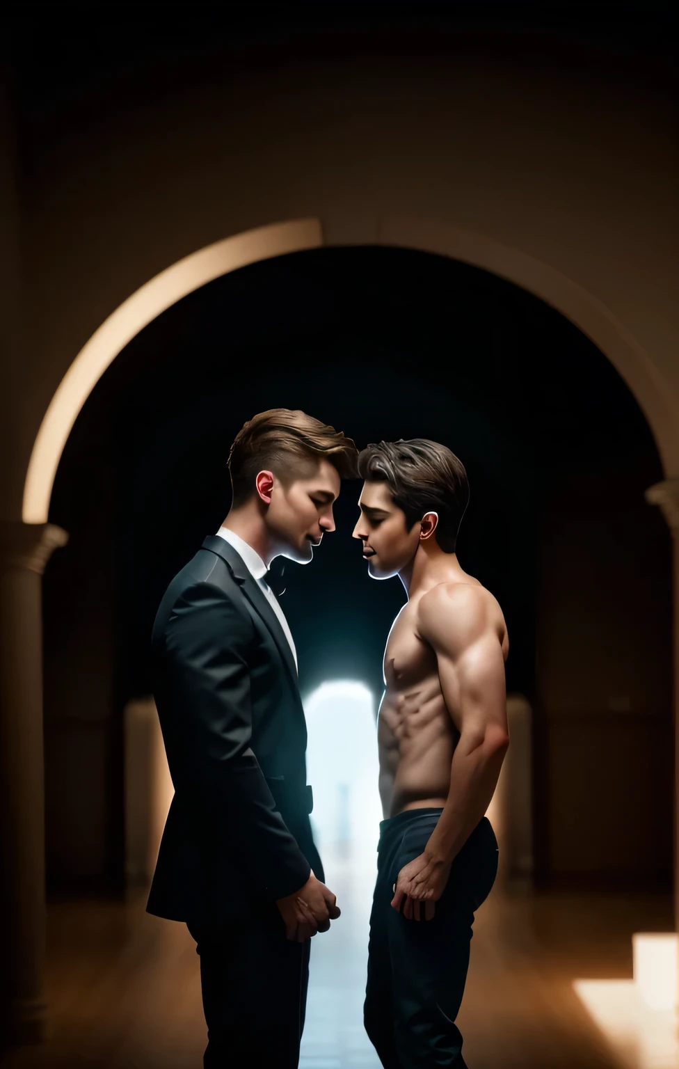 2boys, kissing, gay kiss, homoerotic, boys love, bl, love, elegant clothes, white skin, real, award winning (portrait photo:1. 4), high quality, hyper realistic, 4k, realistic, backlighting, (shallow depth of field:1. 5), by lee jeffries nikon d850 film stock photograph 4 kodak portra 400 camera f1. 6 lens rich colors hyper realistic lifelike texture dramatic lighting unreal engine trending on artstation cinestill 800 (vignette:1. 3), filmgrain, artistic photography, perfect composition, beautiful detailed, cinematic perfect light