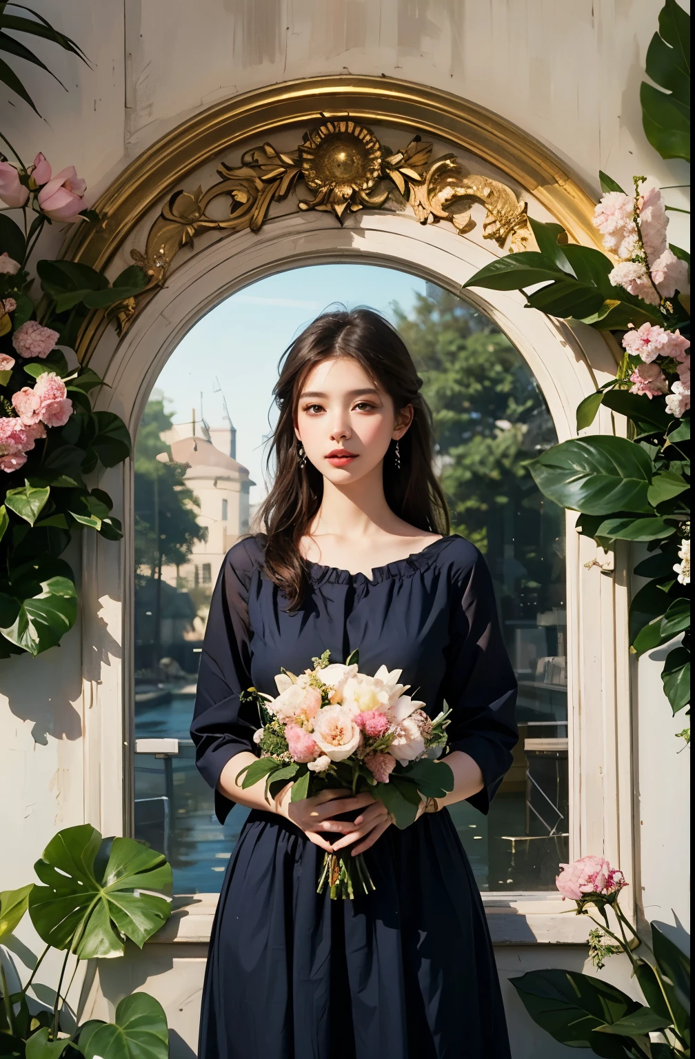 "(best quality,ultra-detailed),water element angel from lake,beautiful detailed eyes,beautiful detailed lips,flowing white dress,ethereal beauty,long flowy hair,golden halo,sparkling water drops,floating wings,soft ethereal light,impressionist painting style,vibrant colors,pastel color palette"