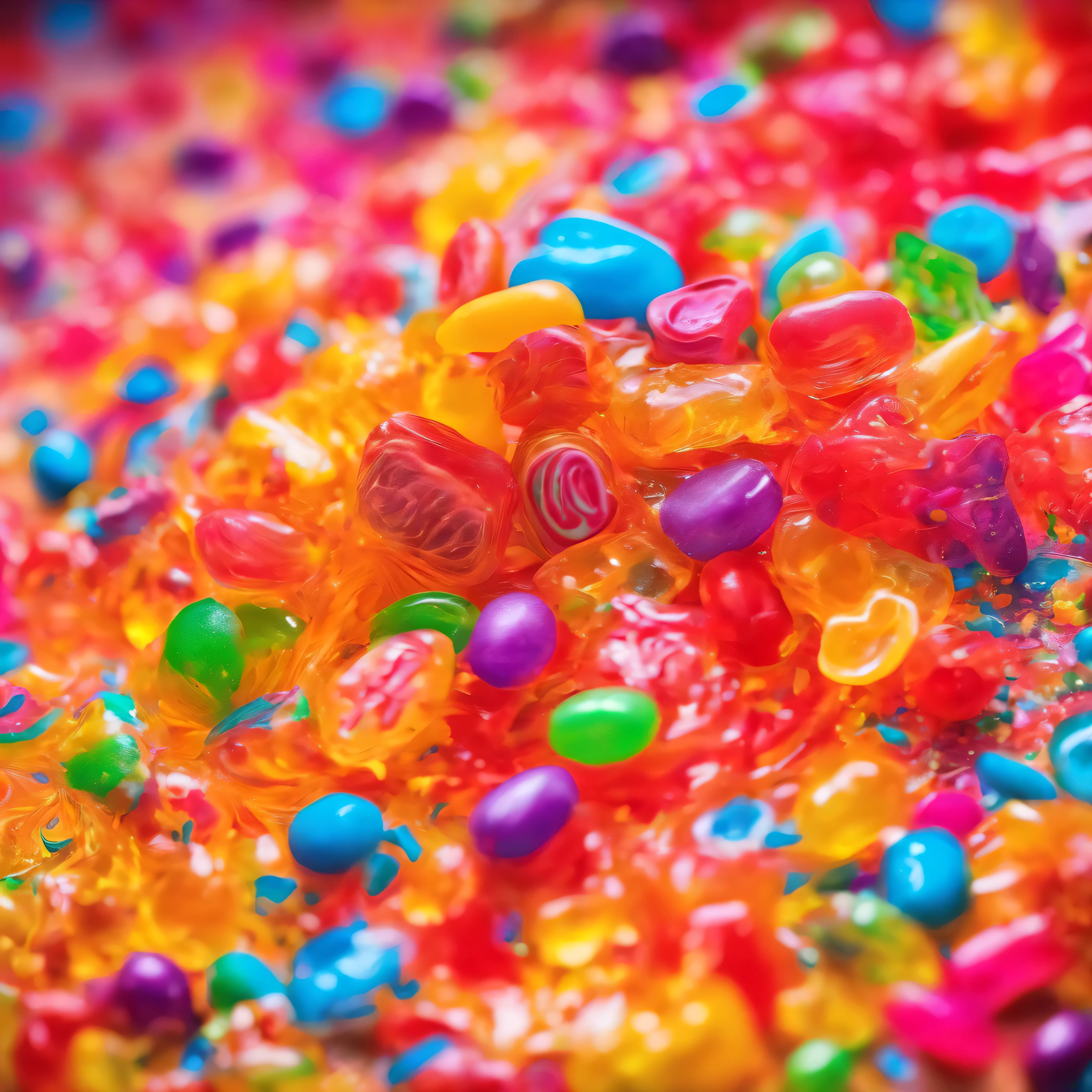 So many colorful candies, candy, Chocolate, gummy bear, NO PEOPLE, (masterpiece, best quality, high resolution), white background, ((paint splash, color splash, ink stain, color splash)), millions of candies. candy explodes. color splash, candy pours out. zero gravity