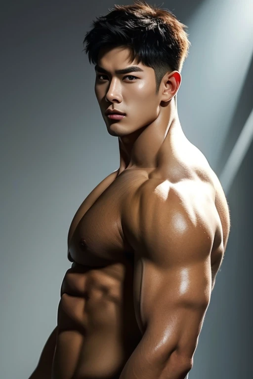Hot hunklike young big strong looking attractive handsome Korean guy