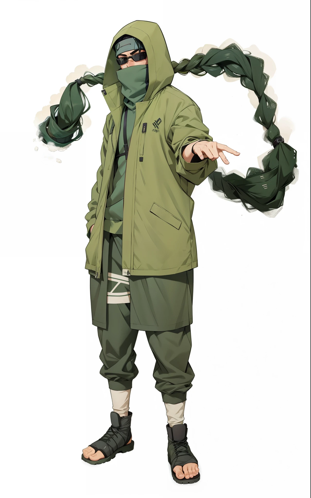 Shino Aburame, extremamente realista, muito lindo, Fitness, usando moleton com capus, nuvem de insetos pretos