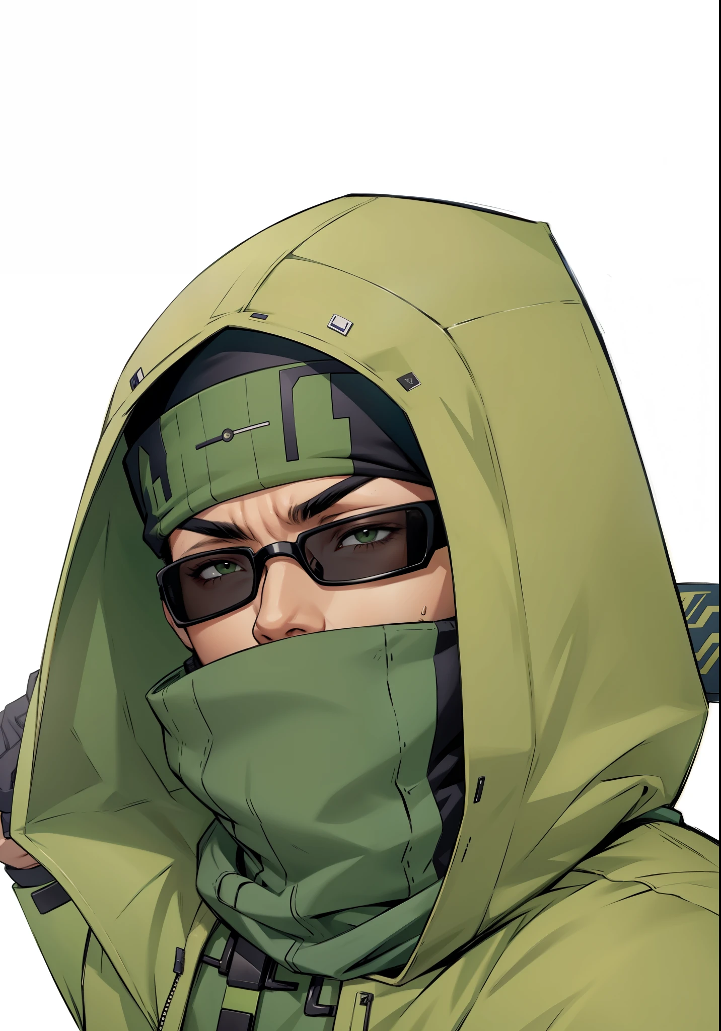 Shino Aburame, extremamente realista, muito lindo, Fitness, usando moleton com capus, nuvem de insetos pretos