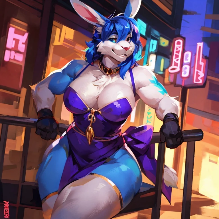 Beautiful female hare, anthro, By mystikfox61