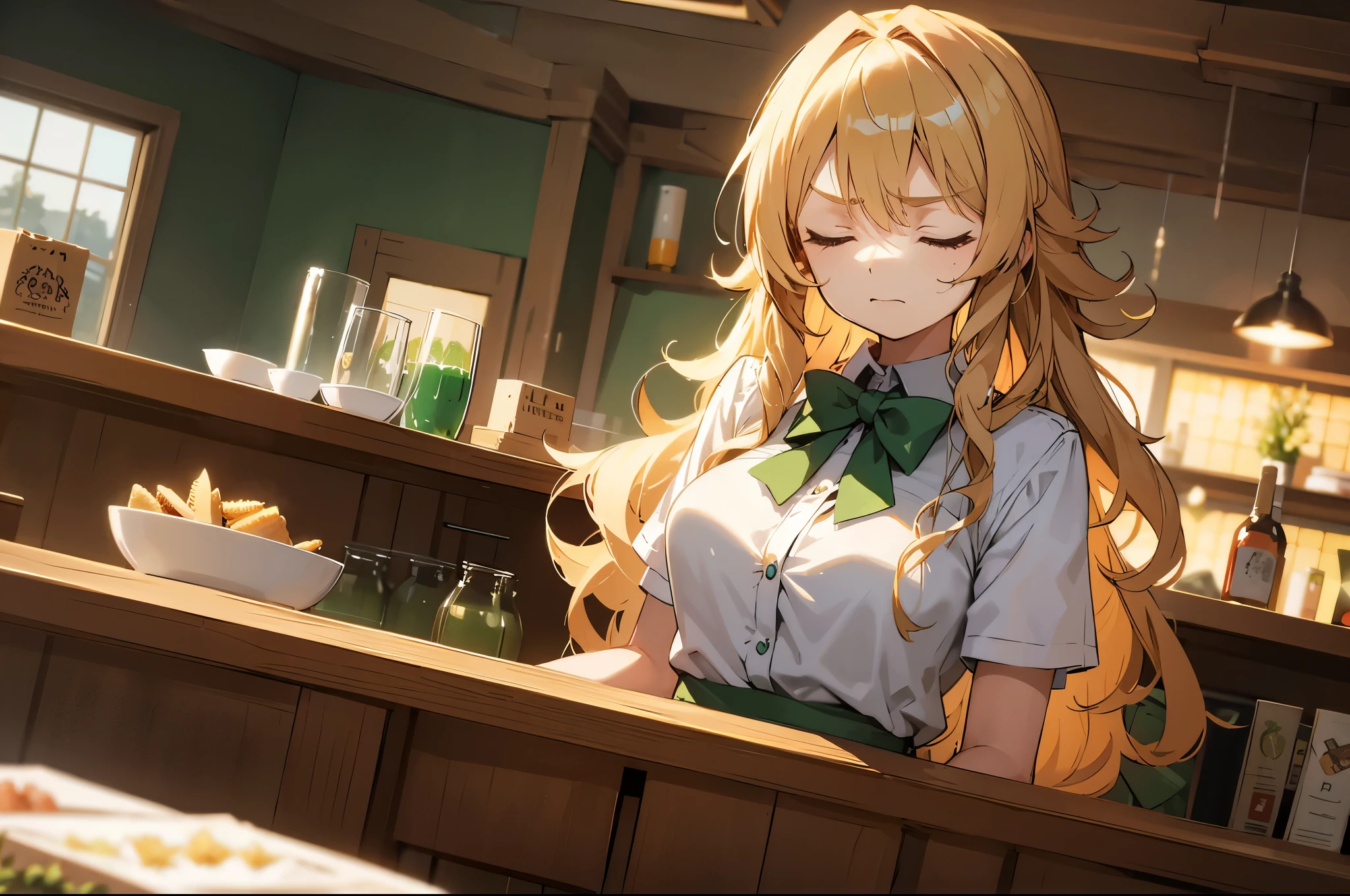 annoyed expression, closed eyes,