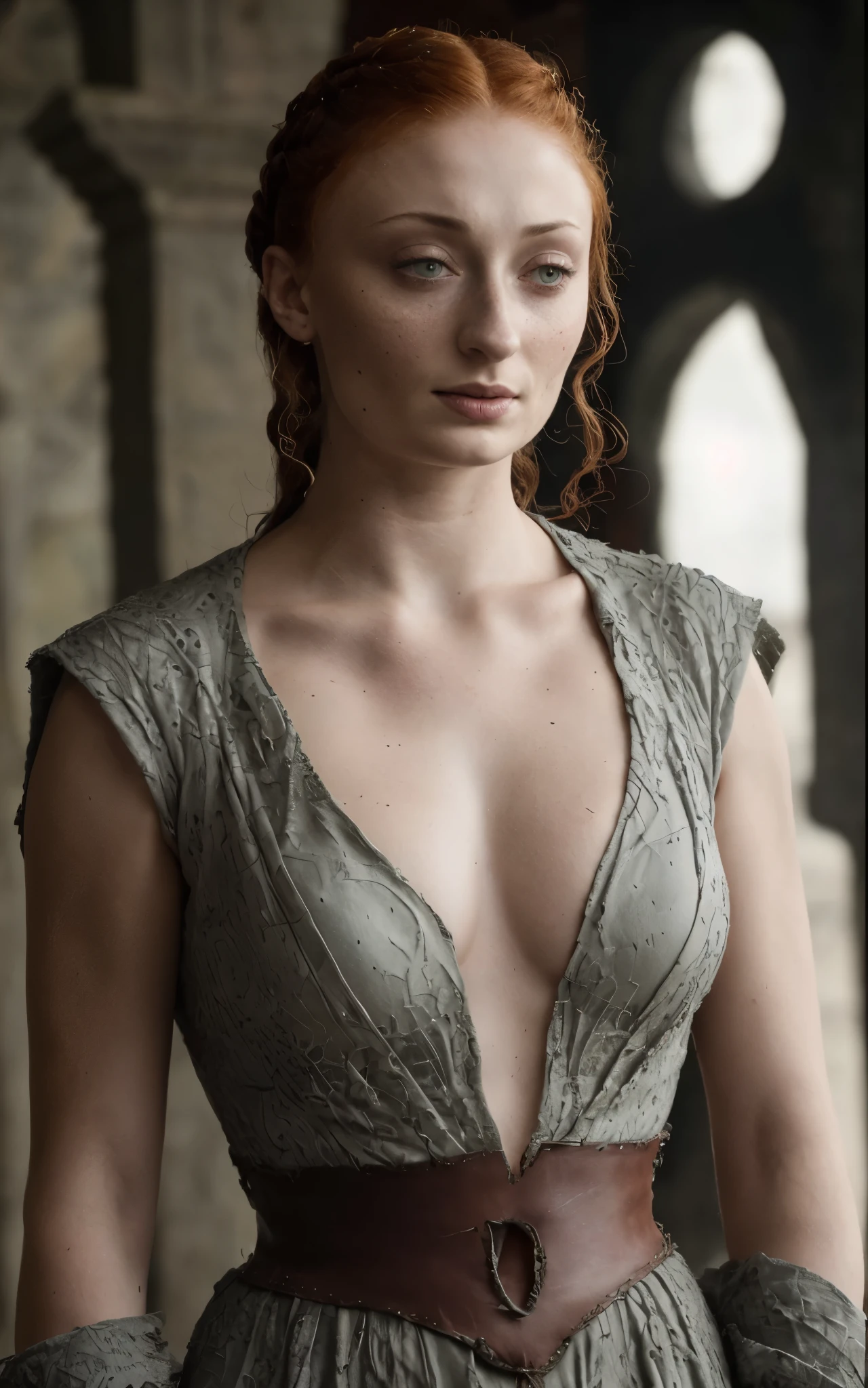 ( Photograph of Sophie Turner as hot queen ) (random photo , full body shot, thick figure, fleshy body, tall woman ) Alayne Stone, Gorgeous Woman, Thick figure, fleshy body, juicy lips, insane details, high level of edits, Queen, queen lady, Lady of Winterfell, Wardeness of the North,) the de facto Lady of the Eyrie, 40 years Old, she  a Full growned mature lady now, beautiful mature lady, the queen, milf beauty, mature queen, a captivating woman, beautiful queen, empress, mediaeval queen, alluring appearance, unrivaled beauty, , mediaeval erotic costumes, a Game of Thrones-inspired costume, a close-up of a woman from the middle ages, scene from "Game of Throne," deep cleavage, warrior princess, healthy body, perfect thick body, attractive figure, fleshy body, style of "Game of Throne,", stunning woman, dress made of leather  clothe ( ( insanely detailed realistic skin texture, pores, wrinkles ,freckles) , realistic environment, detailed ultra realistic facial features perfect body parts, ( hyper photorealistic) ), thick figure, curvy, bulky figure, 