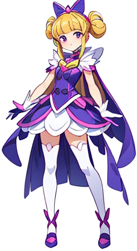 (((Best Quality))) , ((full body)), female, reference sheet, solo, (white background), precure costume, glove,