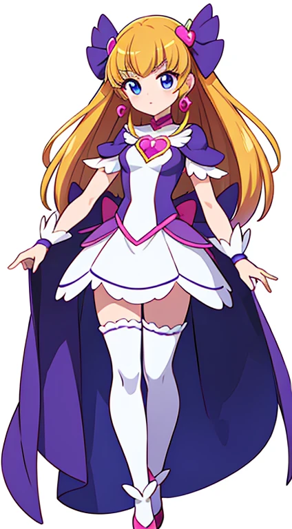 (((Best Quality))) , ((full body)), female, reference sheet, solo, (white background), precure costume,

