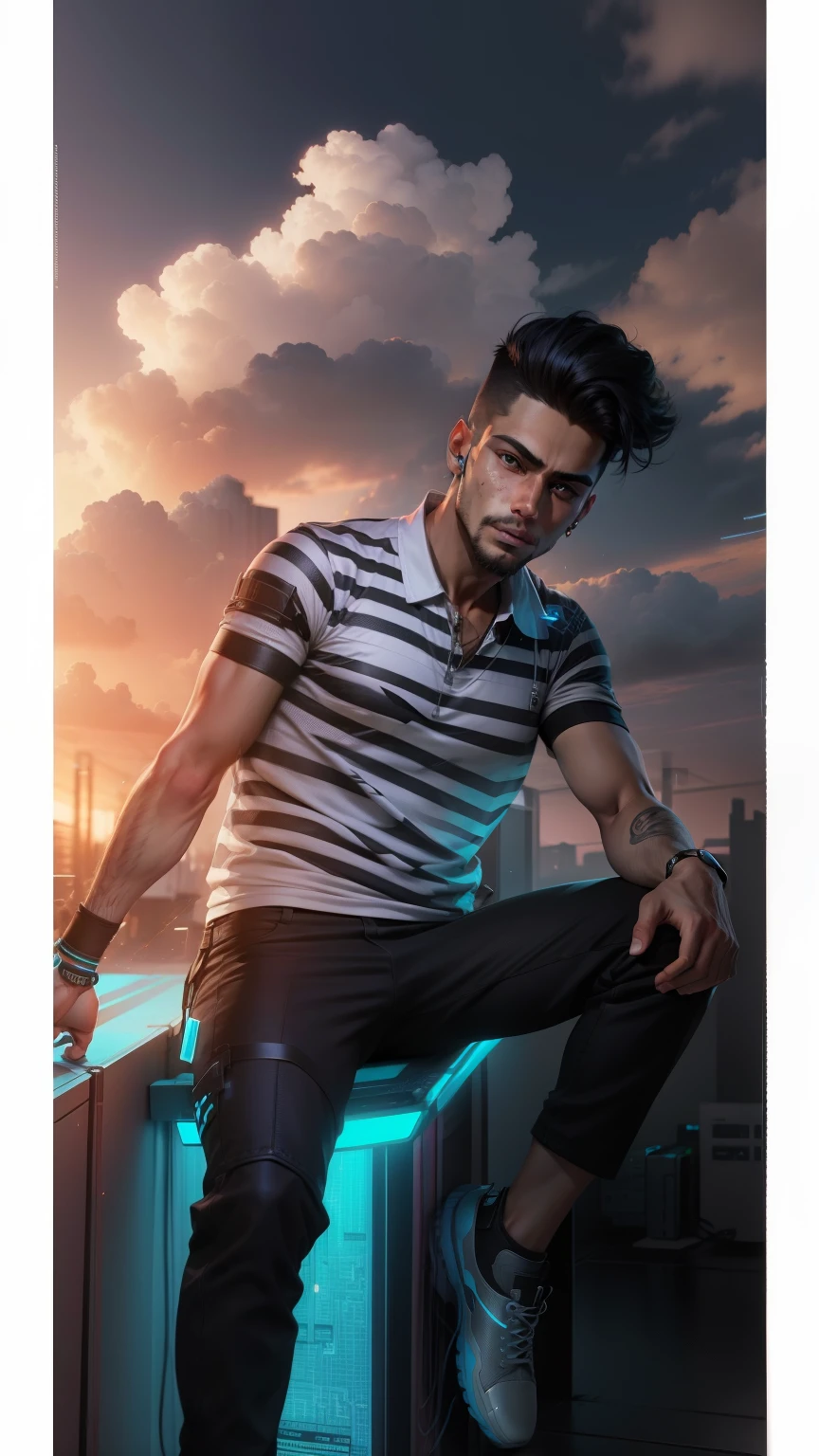 Change background cyber handsome hacker boy, realistic face,8k ultra realistic,
