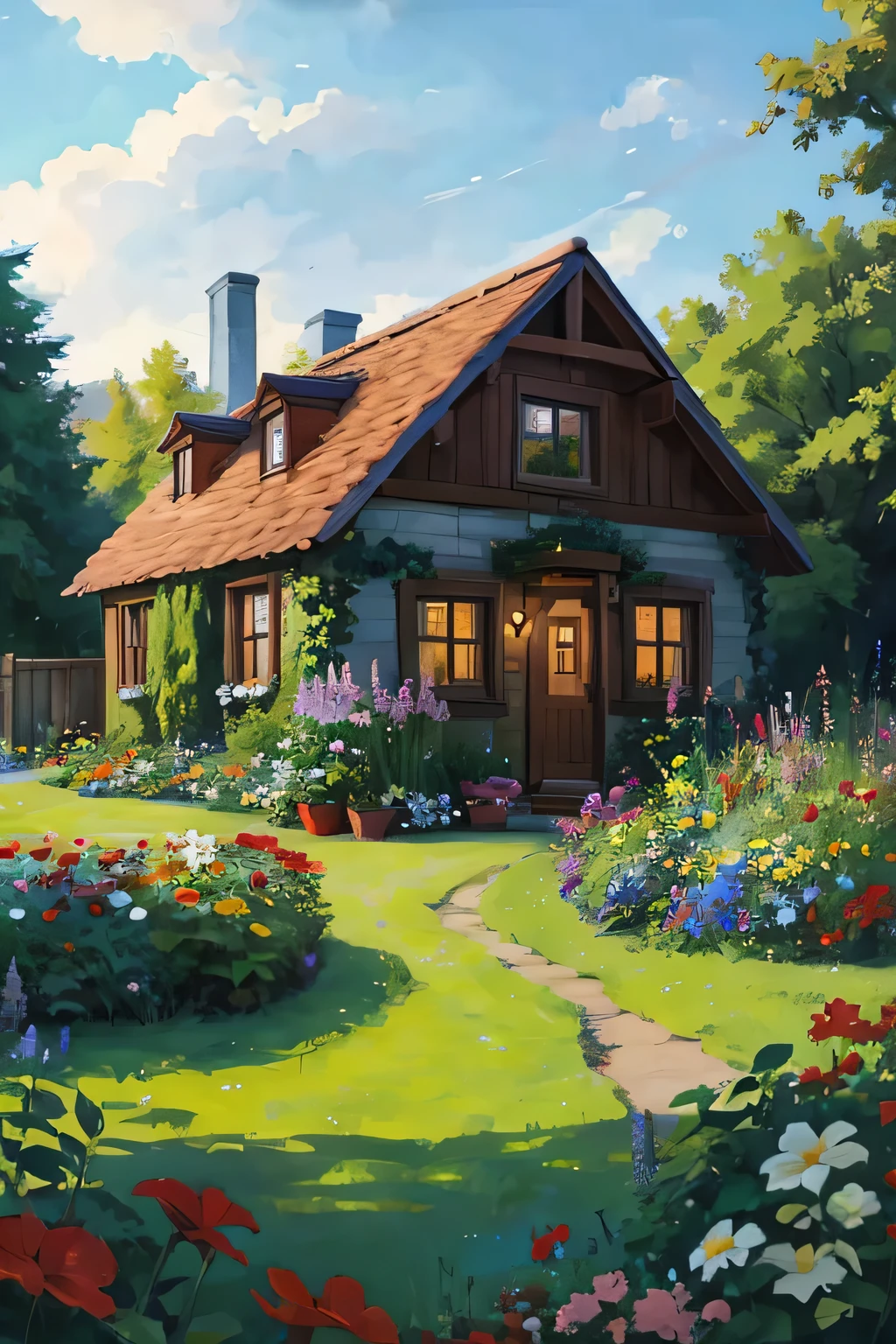 portrait of a cottage flower garden