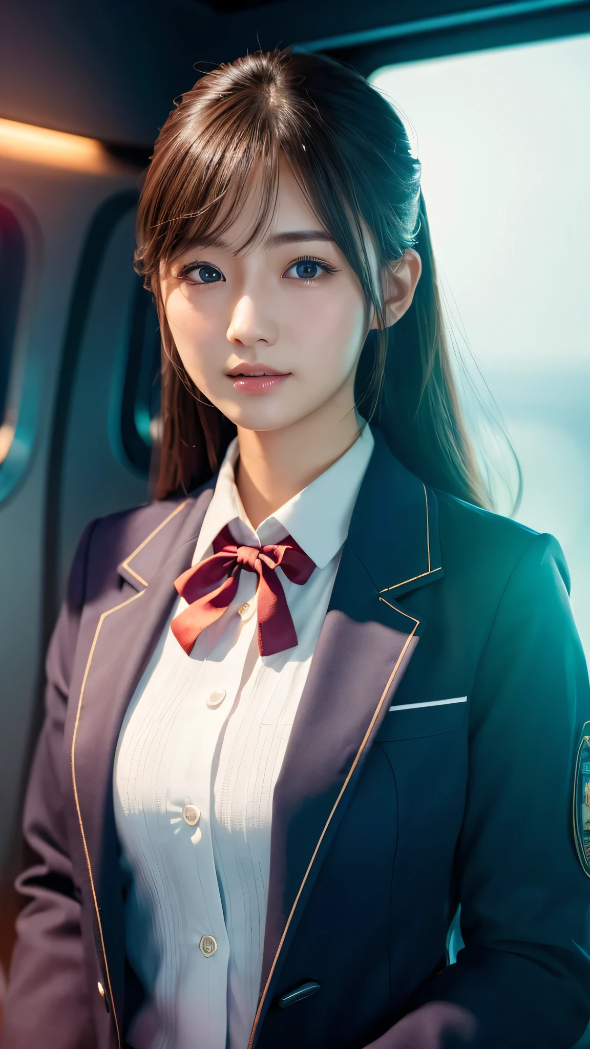 Super detailed, High resolution, Super detaileded, highest quality, wonderful, highest quality,Integrated 8K wallpaper, cinematic lighting, stewardess、20-year-old、Japanese