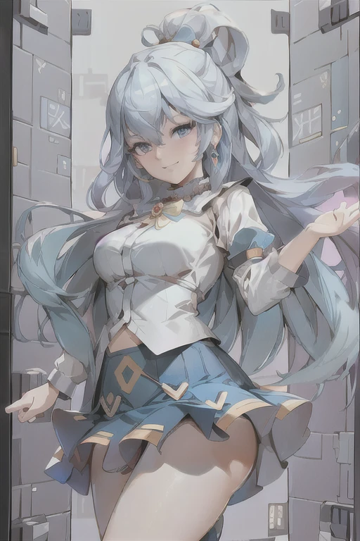 An incredibly absurd absolute solution, Super detailed, Official Art, 8k wallpaper, photorealistic
(Mondrian pattern:1.4), Intricate Design, Self-replicating shapes, Digital works, Captivating visuals,
(Oversized clothing:1.3), (Mini Size Skirt:1.3), Clean Lines, Functional design, Understated Accessories,
(Multicolored Hair:1.4), Captivating smile, Laugh shyly