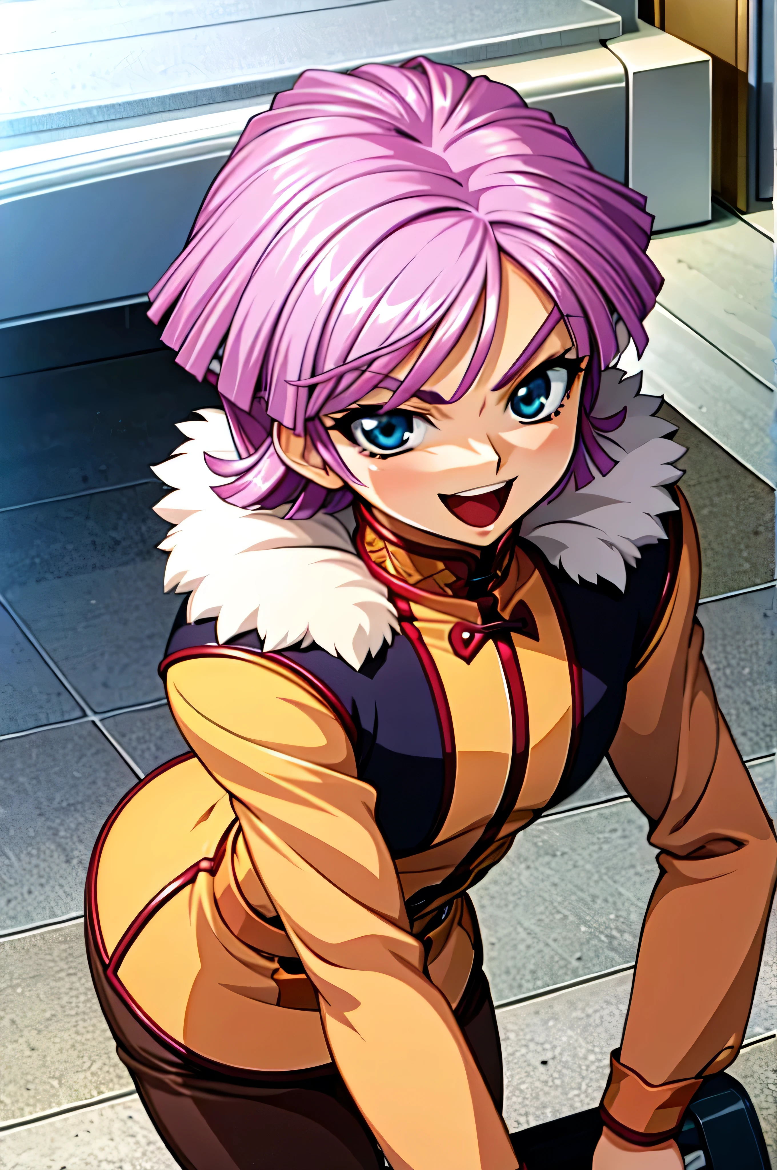 (best_quality 4K, 8K, High resolution, Masterpiece: 1.2), ultra detailed),from_below,(anime_screencap),(1girl,solo),dynamic_angle,evil_smile,evil laugh,tis,shadeded_face,sadistic,bob short hair,