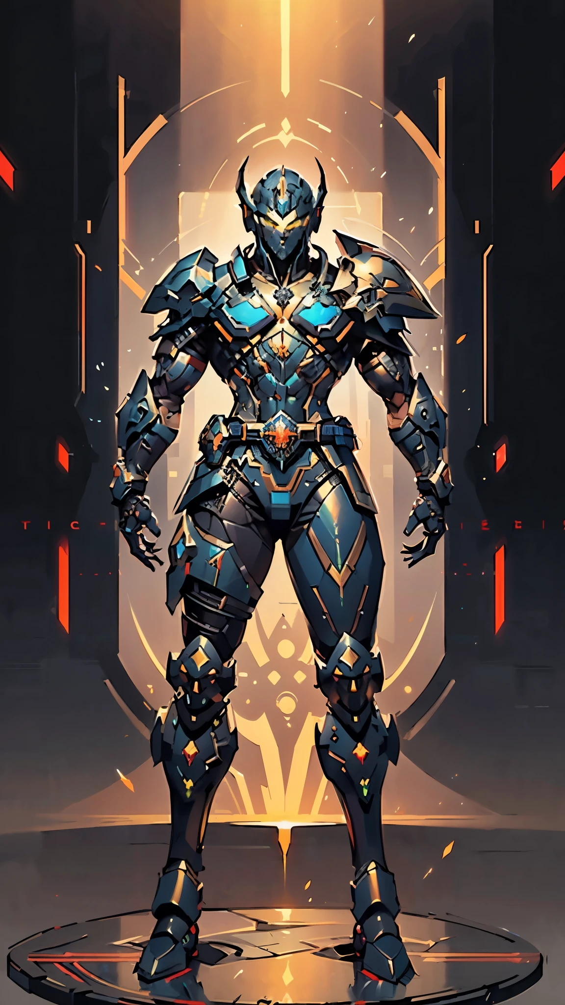 A man wearing a full-face helmet, a fantasy-style biotech armored combat suit, green eyes, (a composite layered chest armor), fully enclosed shoulder guards, matching arm and leg guards, the belt is adorned with dragon claw grasping orbs, (primarily black with red accents), the design balances heavy with agility, a high-tech bio-mecha armor, (Dynastinae concept Armor, stand on the top of a skyscraper in a futuristic sci-fi city), this character embodies a finely crafted fantasy-surreal style armored hero in anime style, exquisite and mature manga art style, (element, plasma, energy, the armor glows), ((male:1.5)), metallic, real texture material, dramatic, high definition, best quality, highres, ultra-detailed, ultra-fine painting, extremely delicate, professional, perfect body proportions, golden ratio, anatomically correct, symmetrical face, extremely detailed eyes and face, high quality eyes, creativity, RAW photo, UHD, 32k, Natural light, cinematic lighting, masterpiece-anatomy-perfect, masterpiece:1.5