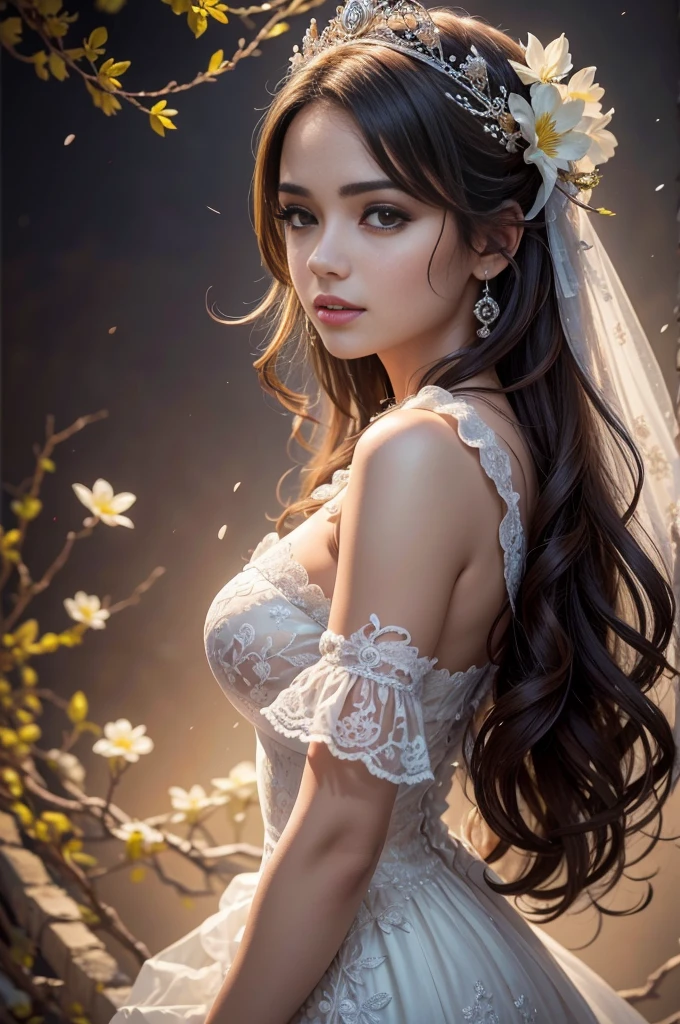 (Foto CRU, melhor qualidade), (realista, Fotorrealista: 1,3), melhor qualidade, altamente detalhado, obra-prima, ultra detalhado, illustration, Uma garota , parte superior do corpo, Dynamic English, Obra-prima do mundo, long messy hair, melhor qualidade, extremamente detalhado Unidade de papel de parede 8k , pintura, Incredible, cinematic lighting, reflexo de lente,
roupa estilo oriental , luxuosa , era , nobreza , intimate , fundo parede de pedras antigas , castelo da nobreza ,