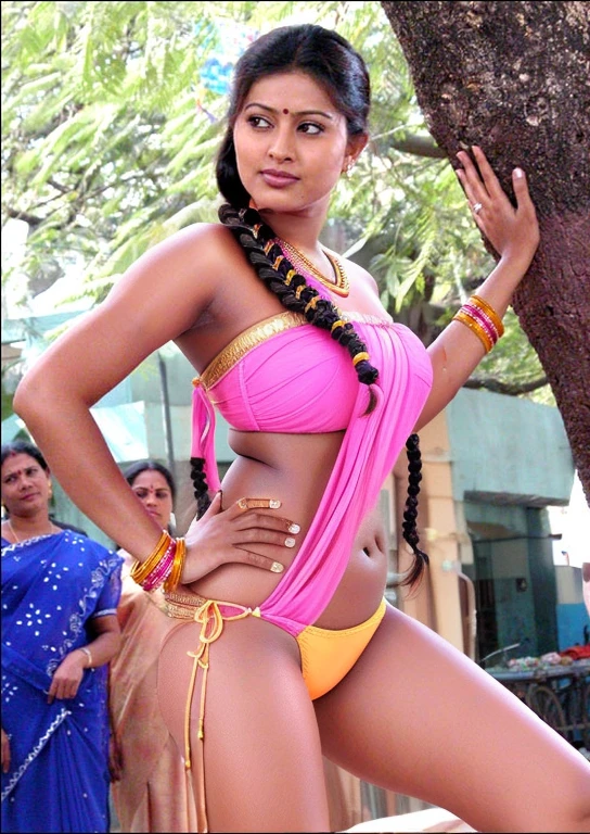 Tamil girl strapless bikini long thick braid hair to the leg