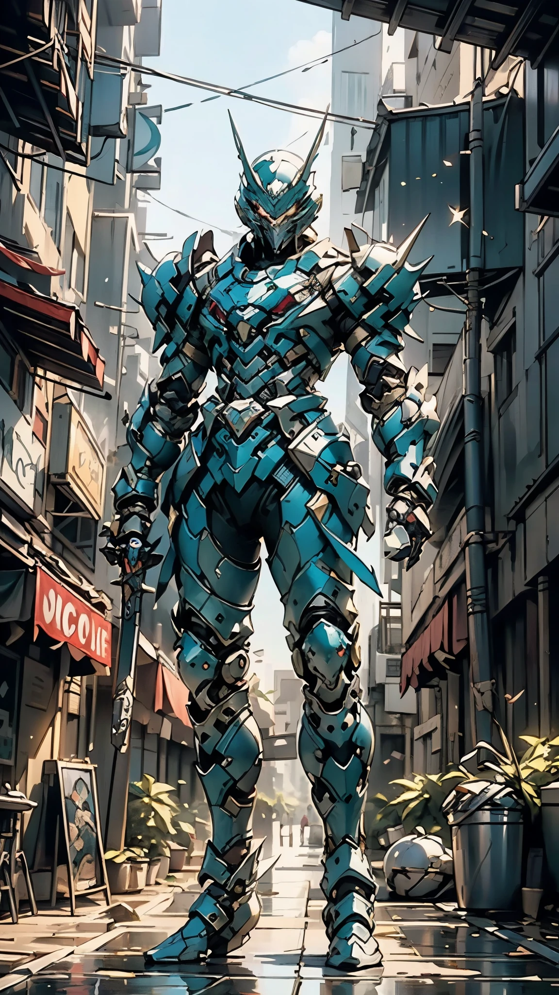 A man wearing a full-face helmet, a fantasy-style biotech armored combat suit, green eyes, (a composite layered chest armor), fully enclosed shoulder guards, matching arm and leg guards, the belt is adorned with dragon claw grasping orbs, (primarily black with red accents), the design balances heavy with agility, a high-tech bio-mecha armor, (Dynastinae concept Armor, stand on the top of a skyscraper in a futuristic sci-fi city), this character embodies a finely crafted fantasy-surreal style armored hero in anime style, exquisite and mature manga art style, (element, plasma, energy, the armor glows), ((male:1.5)), metallic, real texture material, dramatic, high definition, best quality, highres, ultra-detailed, ultra-fine painting, extremely delicate, professional, perfect body proportions, golden ratio, anatomically correct, symmetrical face, extremely detailed eyes and face, high quality eyes, creativity, RAW photo, UHD, 32k, Natural light, cinematic lighting, masterpiece-anatomy-perfect, masterpiece:1.5